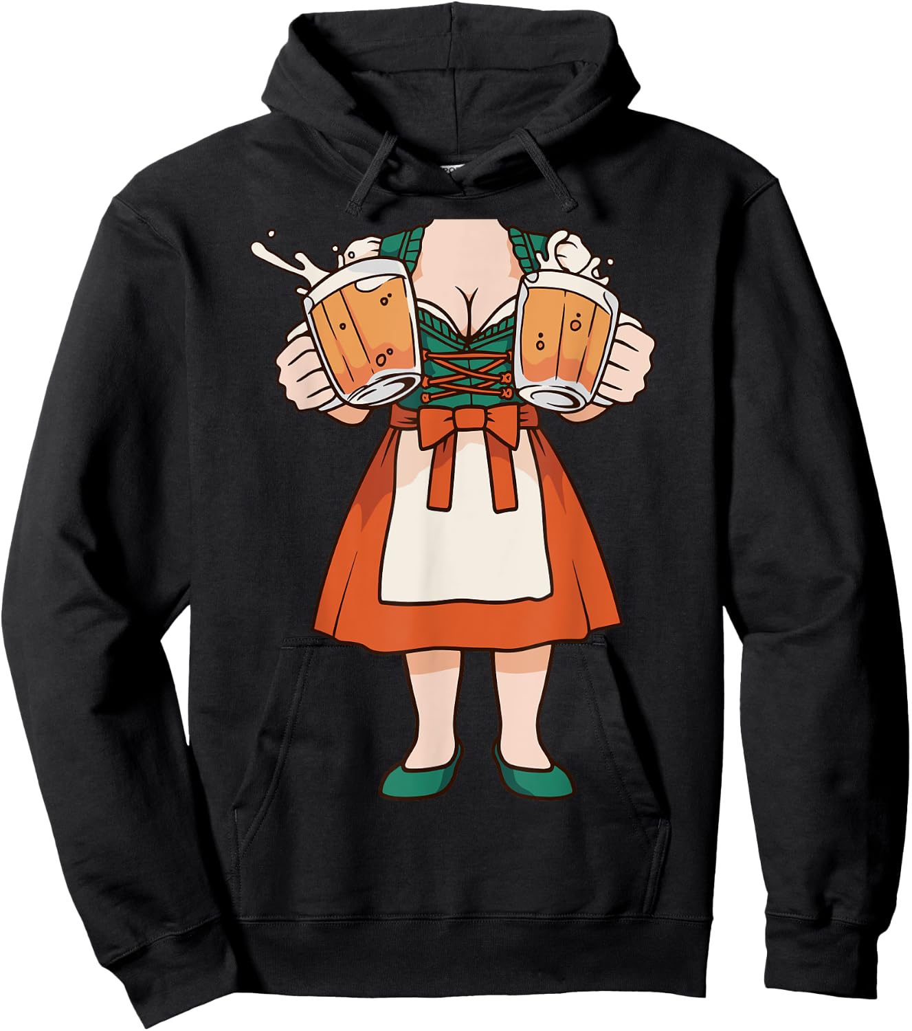 Dirndl Oktoberfest Costume Halloween Pretzel Hoodie - Hoodie | Black