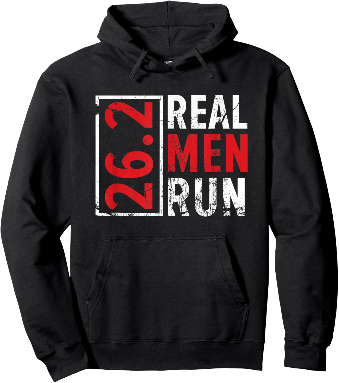 Real Men Run Marathon 26,2 Runner Running Sprinting Jogging Hoodie - Hoodie | Black