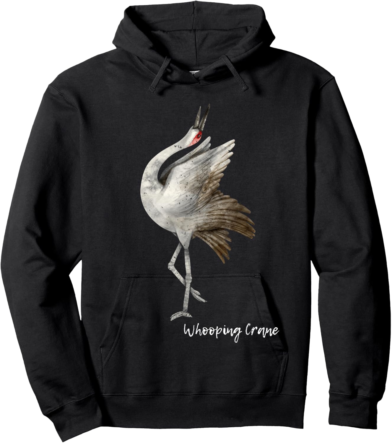 Whooping Crane Graphic Wildlife Bird Watching Hoodie - Hoodie | Black