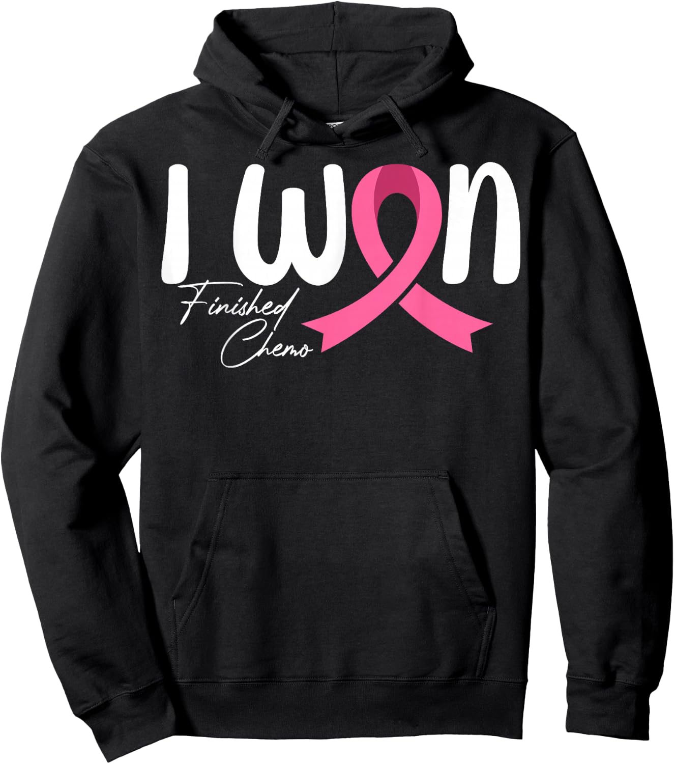 I Won Finished Chemo - Breast Cancer Awareness Chemotherapy Hoodie - Hoodie | Black