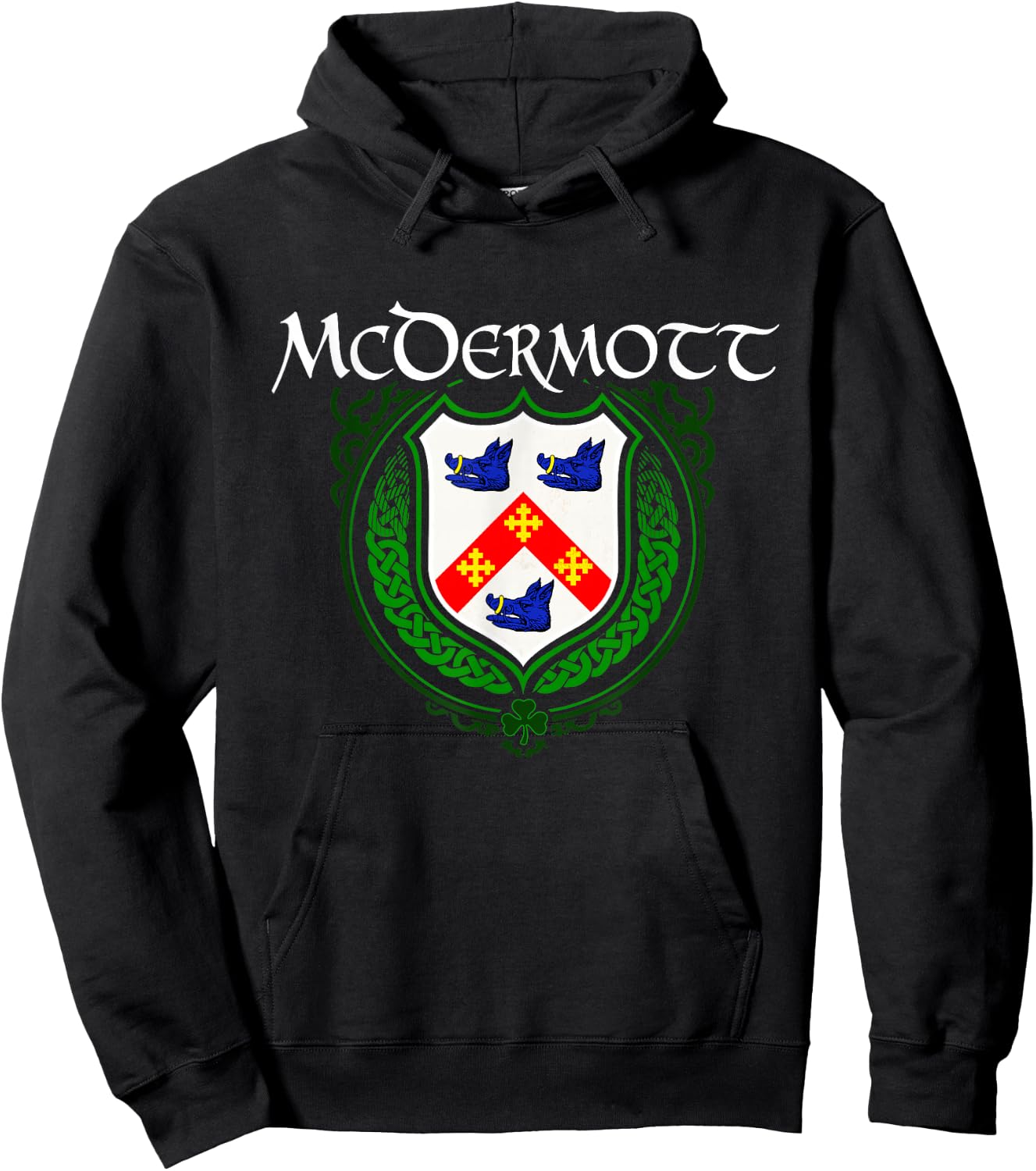 McDermott Surname Irish Clan Tartan Badge Ireland Hoodie - Hoodie | Black