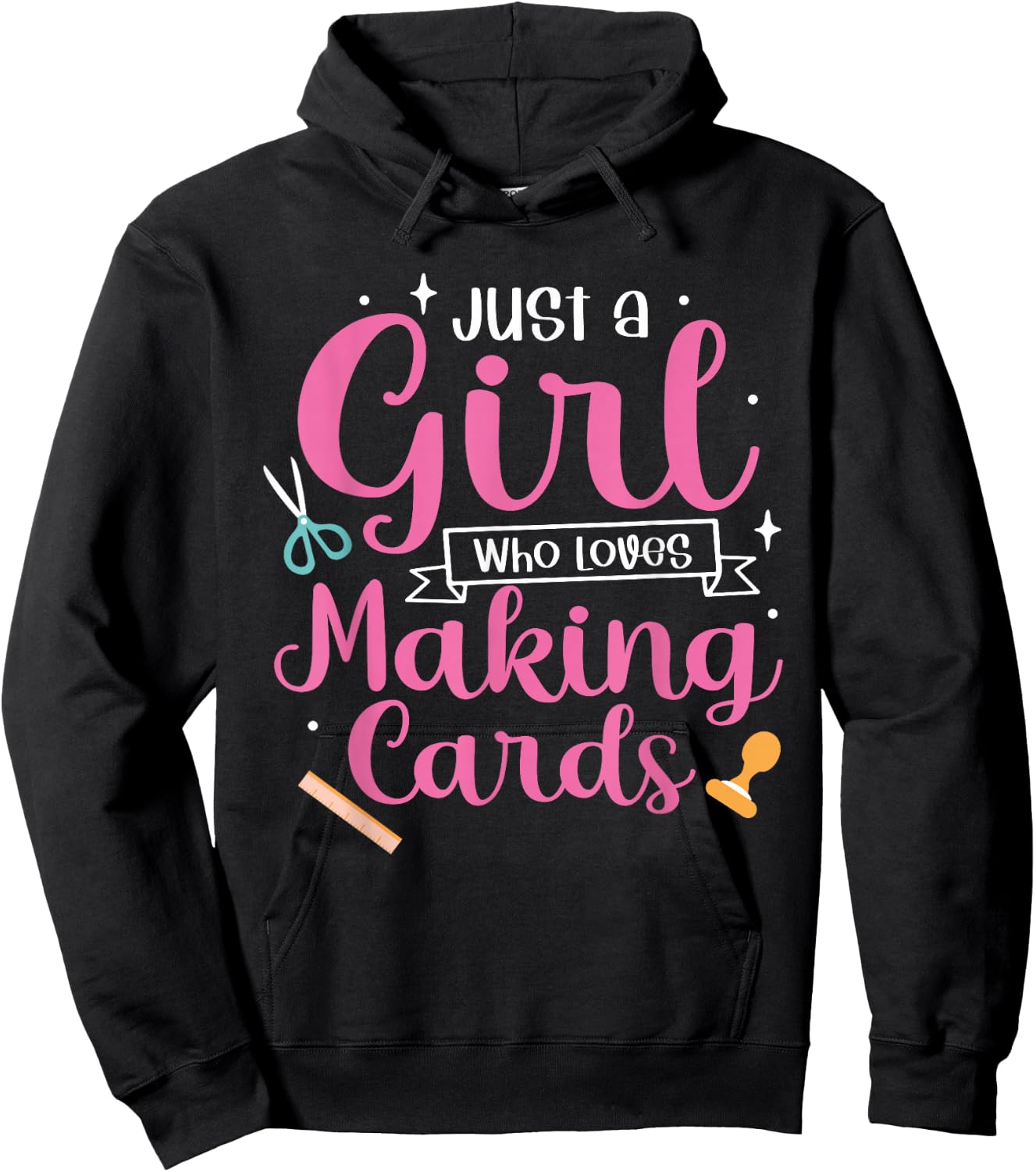 Women Cardmaking Just A Girl Who Loves Making Cards Hoodie - Hoodie | Black