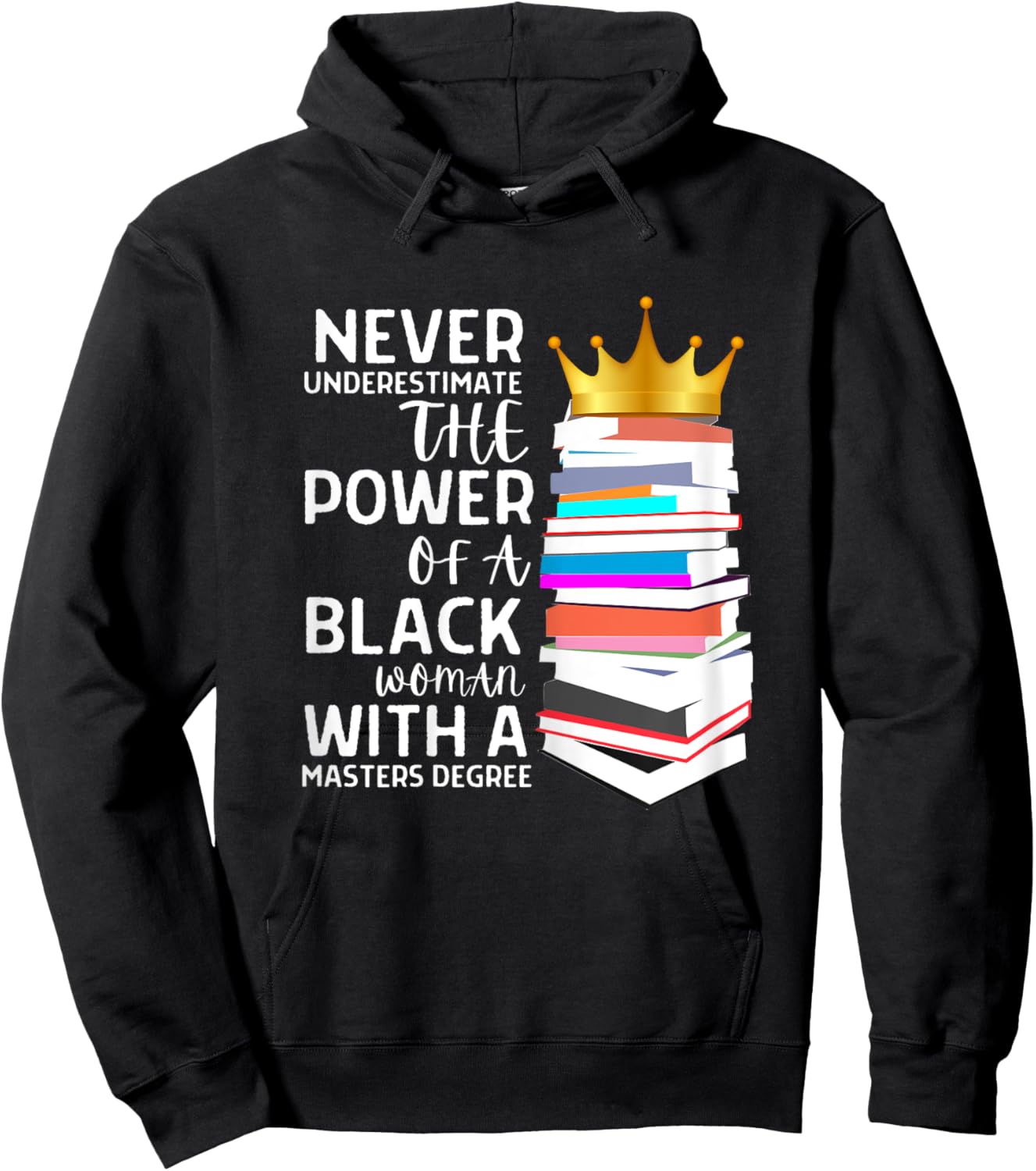 Never Underestimate The Power Of A Black Woman With A Master Hoodie - Hoodie | Black