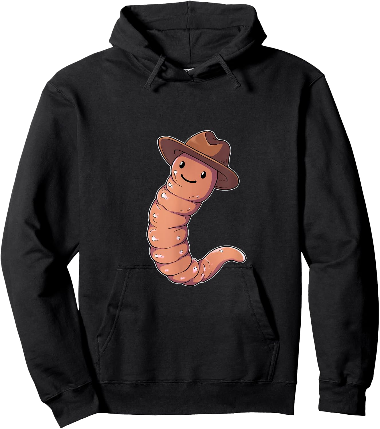 Earthworm Cowboy Hat Worm Lover Farmer Western Hoodie - Hoodie | Black