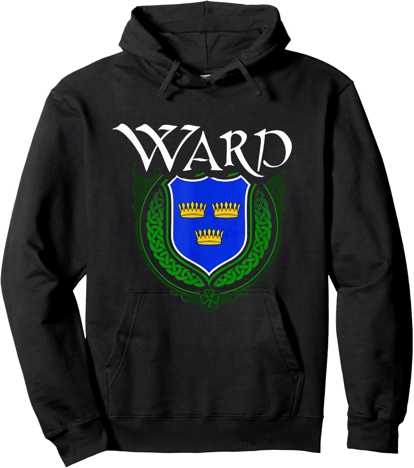 Ward Surname Irish Clan Tartan Badge Ireland Hoodie - Hoodie | Black