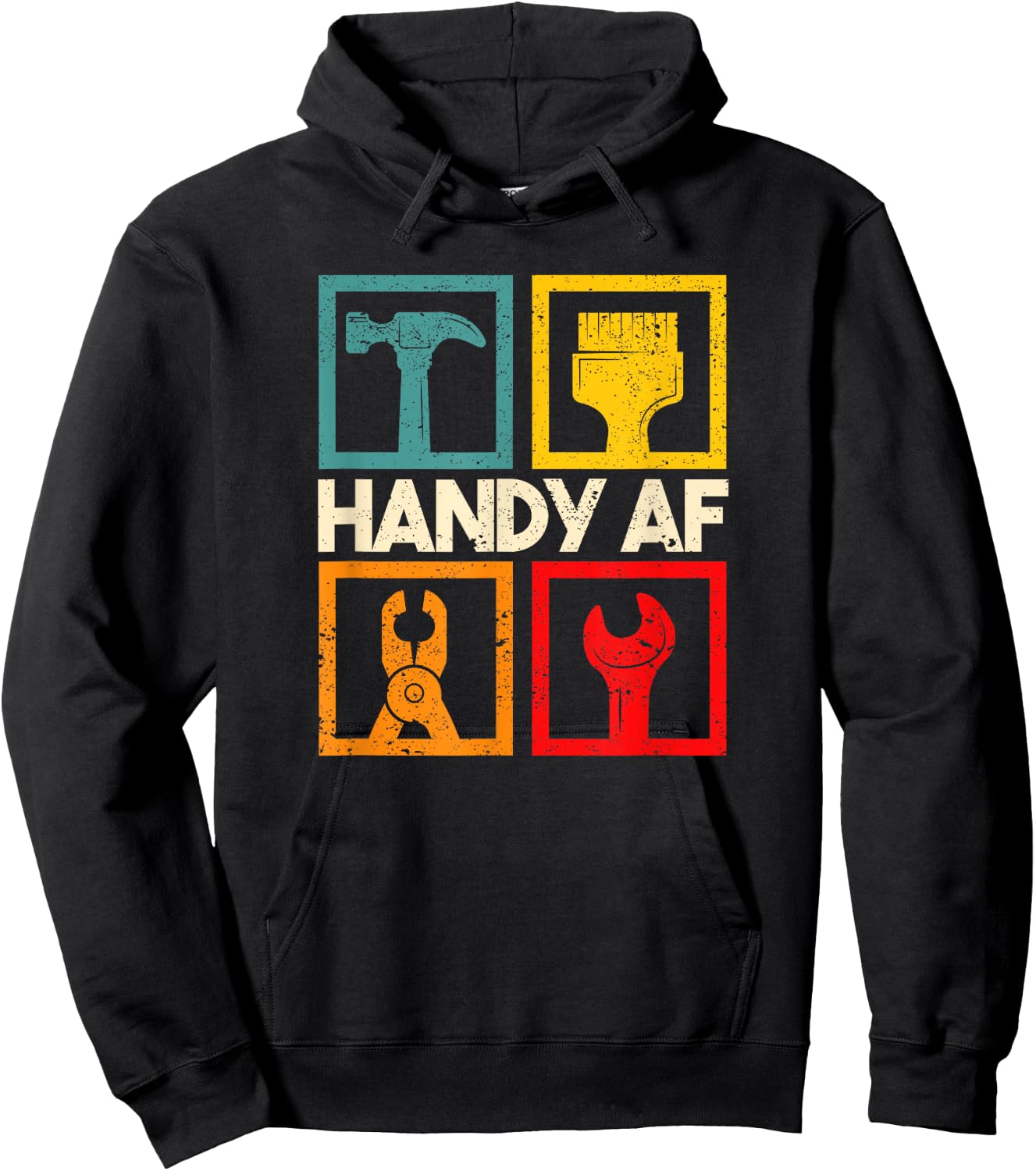 Handy AF Vintage Handyman Woodworking Mechanical Power Tools Hoodie - Hoodie | Black