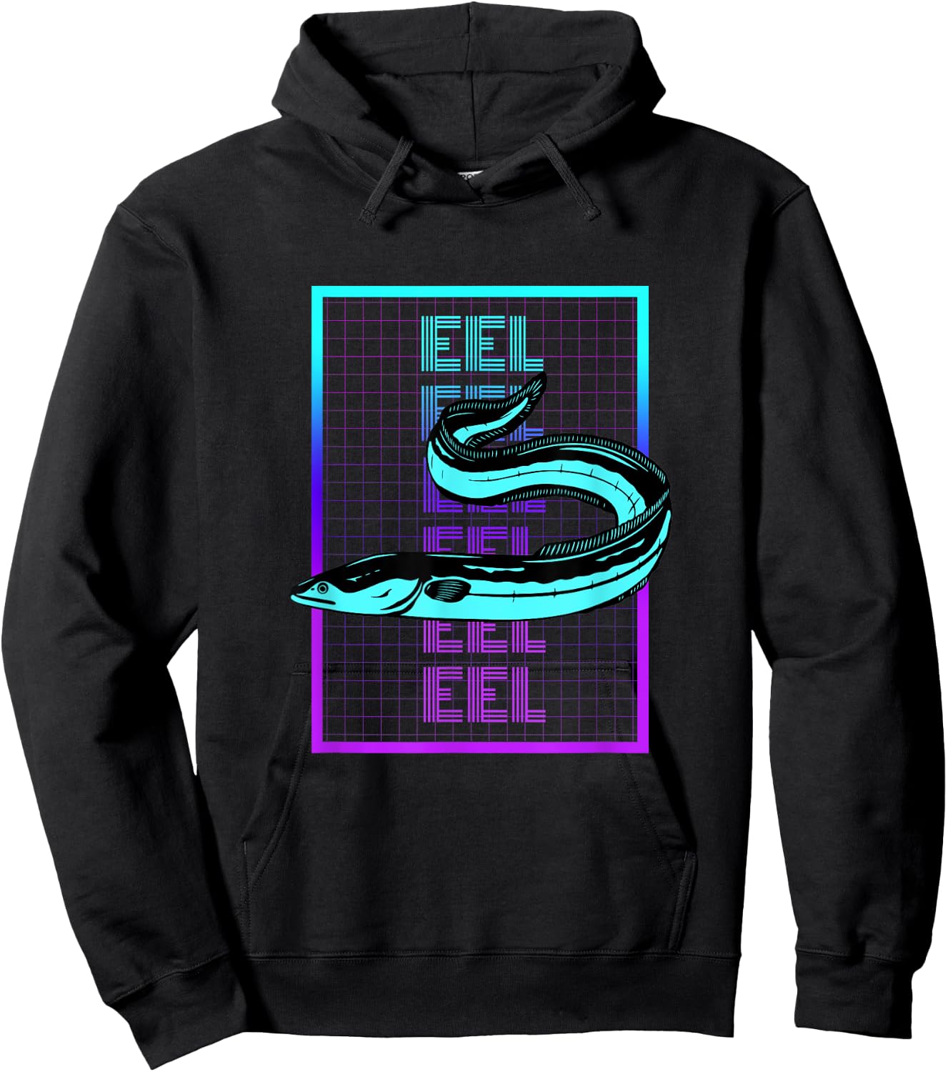Vintage Eel Gifts Eel Fish Retro - Women's Classic Fit Black Graphic - Small - Short Sleeve - -Adults Hoodie - Hoodie | Black