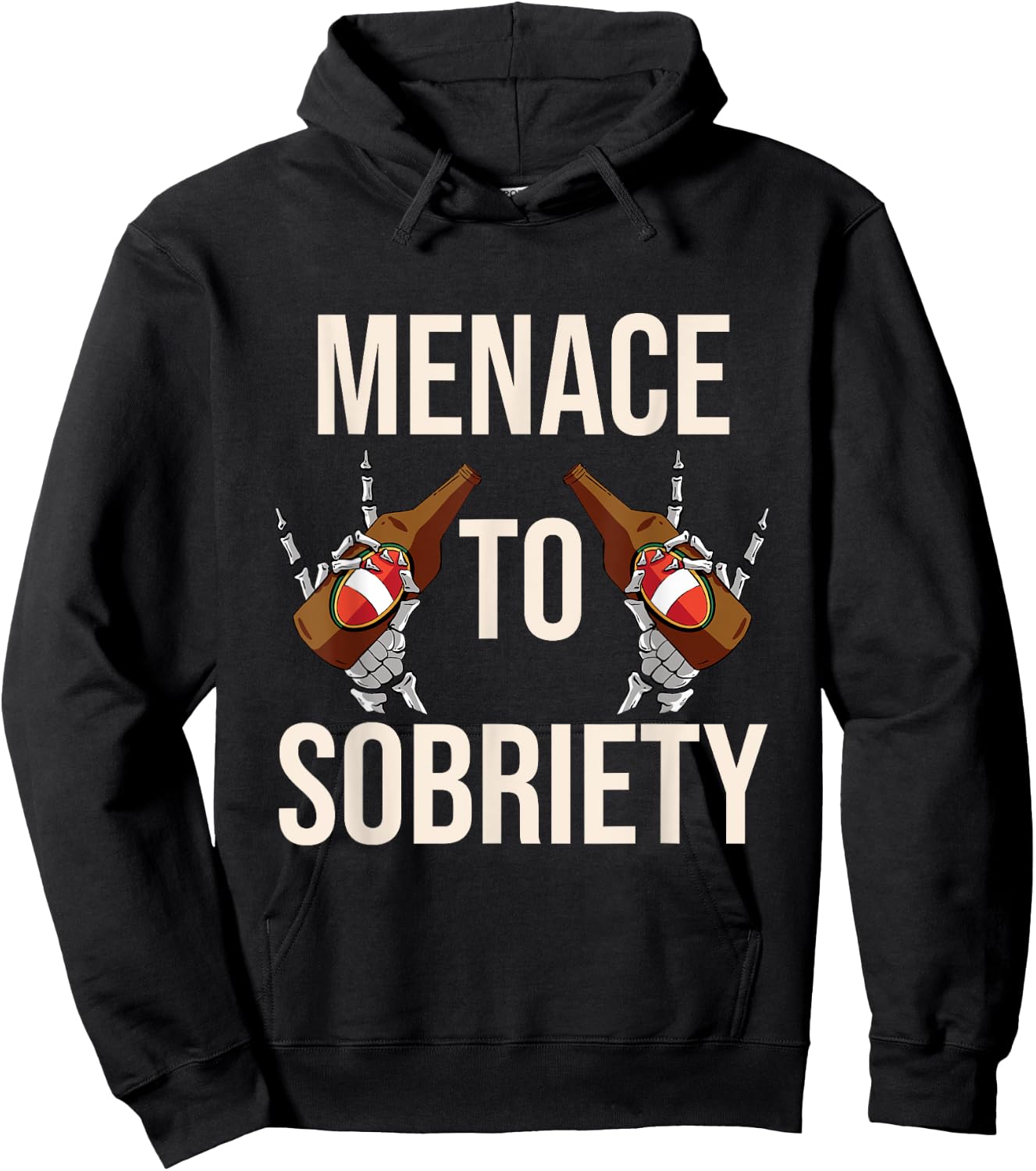 Menace To Sobriety Funny Beer Shirt Drinking Hoodie - Hoodie | Black