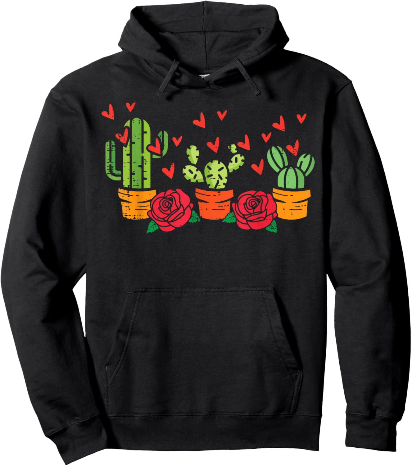 Valentines Day Cactus Cacti Succulent Plant Men Women Kids Hoodie - Hoodie | Black