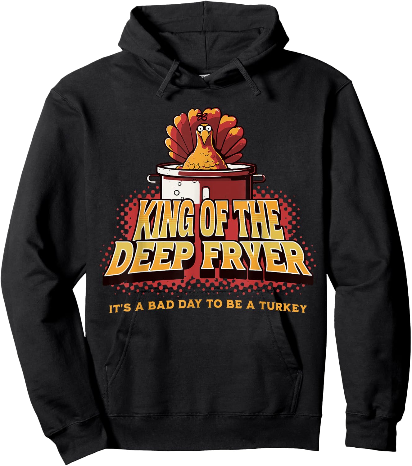Fried Turkey Thanksgiving Day Christmas Men Grill and BBQ Hoodie - Hoodie | Black