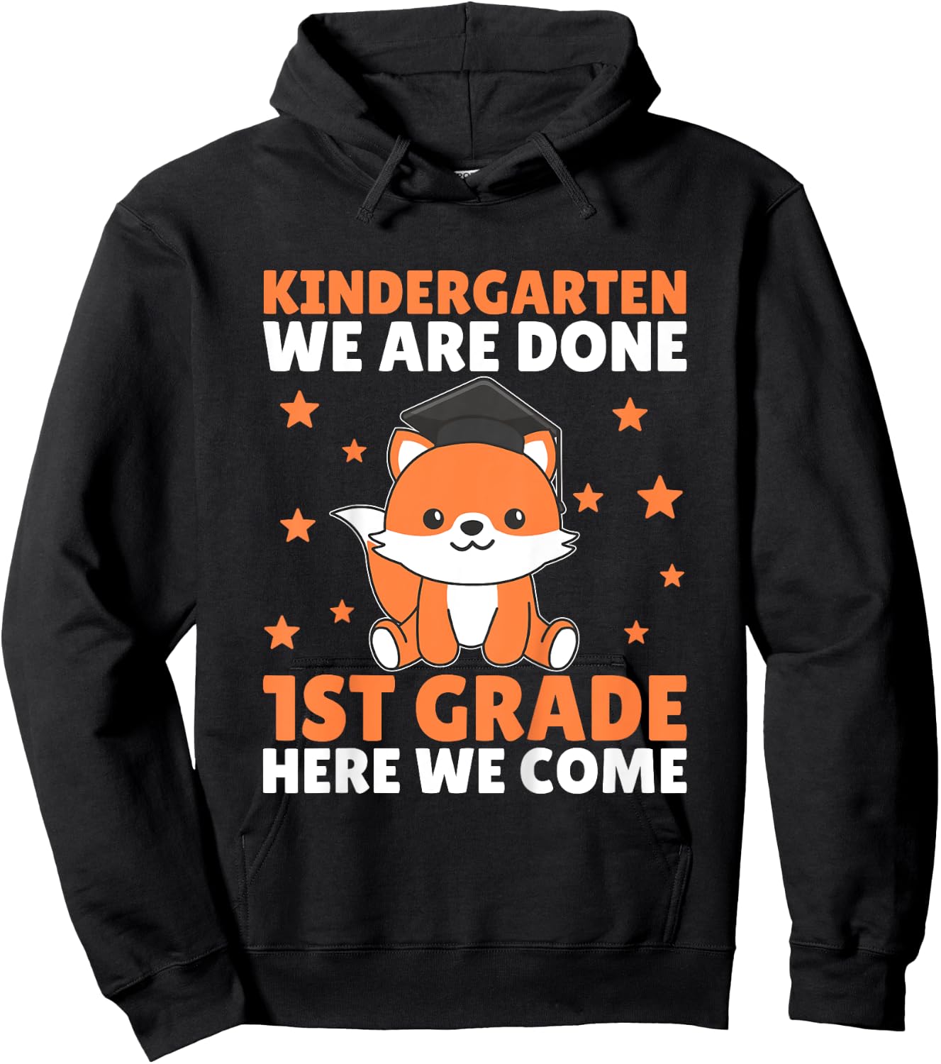 Kids Kids Kindergarten Graduate Fox Graduation Hoodie - Hoodie | Black