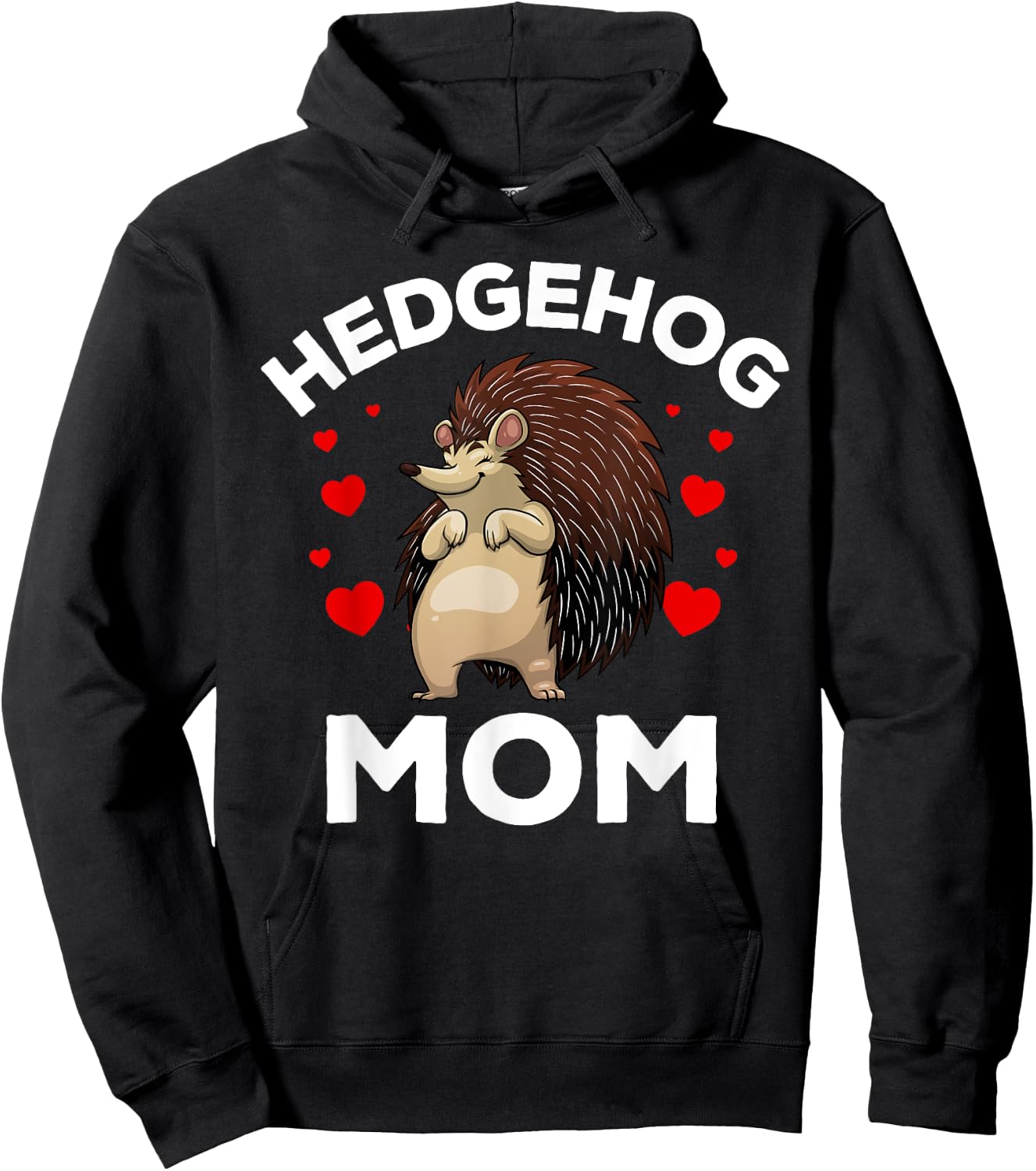 Cool Hedgehog Mom Girls Hedge Hog Porcupine Animal Hoodie - Hoodie | Black