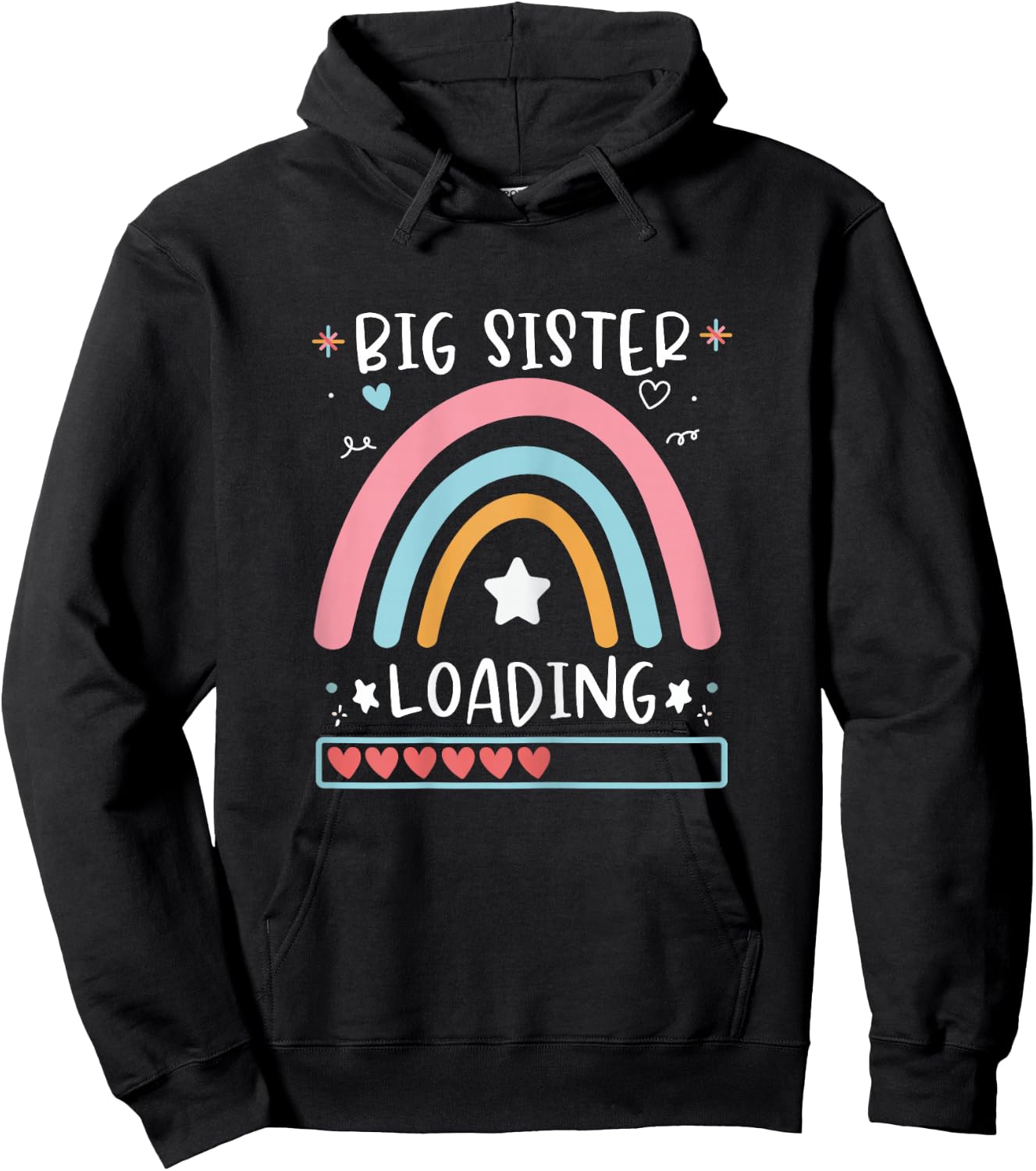 Big Sister Loading Big Sister Offspring Announcement 2025 Hoodie - Hoodie | Black