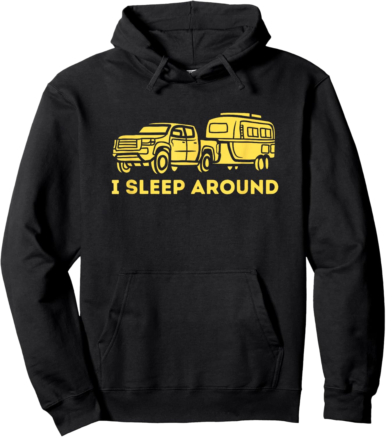 I Sleep Around, Funny RV Camper Camping Shirt Gift Hoodie - Hoodie | Black