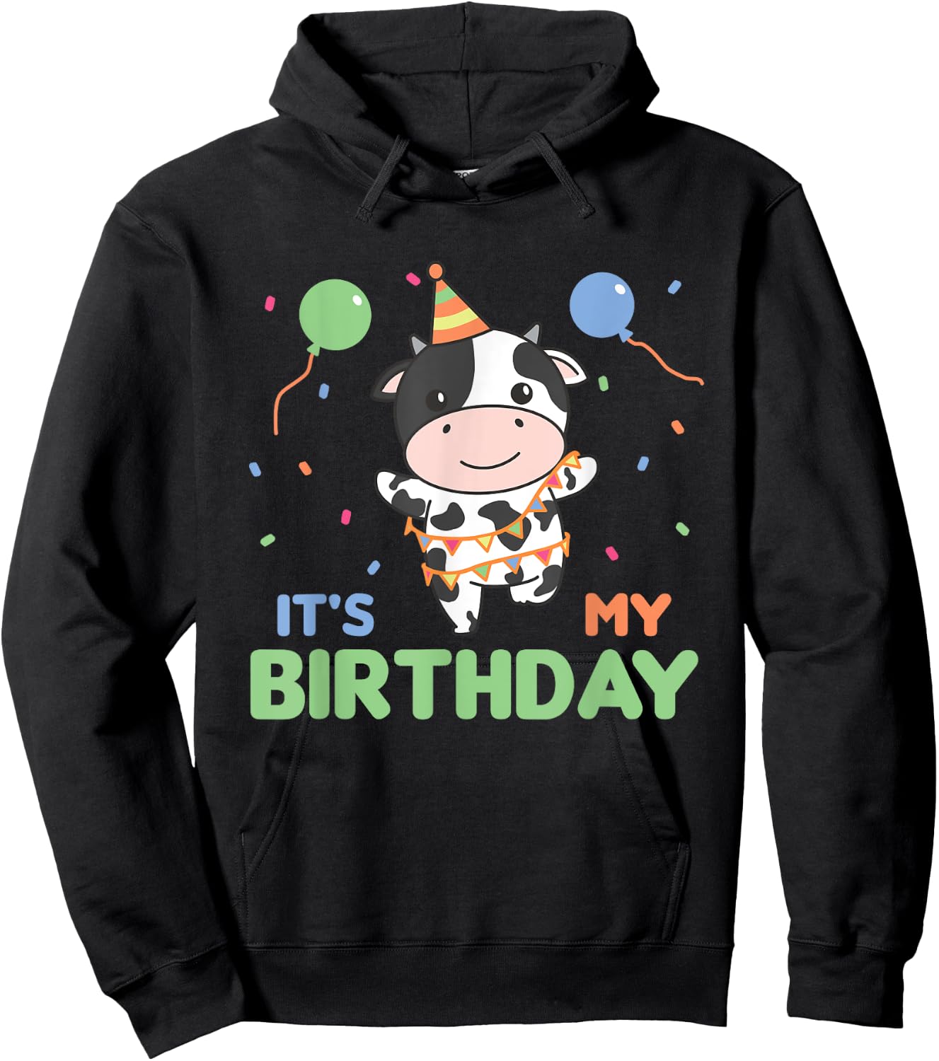 Birthday Cow For Kids It's My Birthday Hoodie - Hoodie | Black