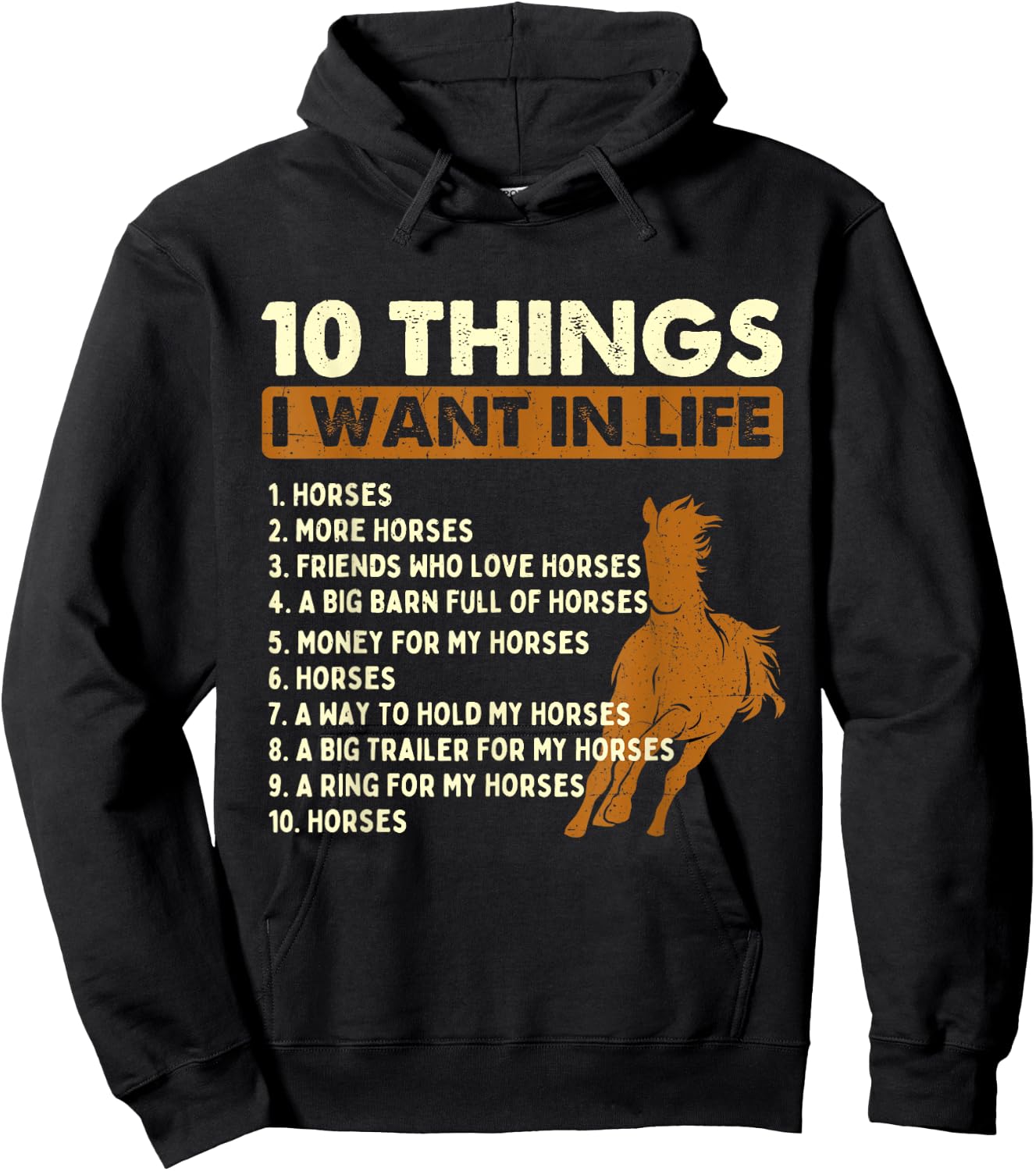 10 Things I Want In Life - Horse Lover Horseman Equestrian Hoodie - Hoodie | Black