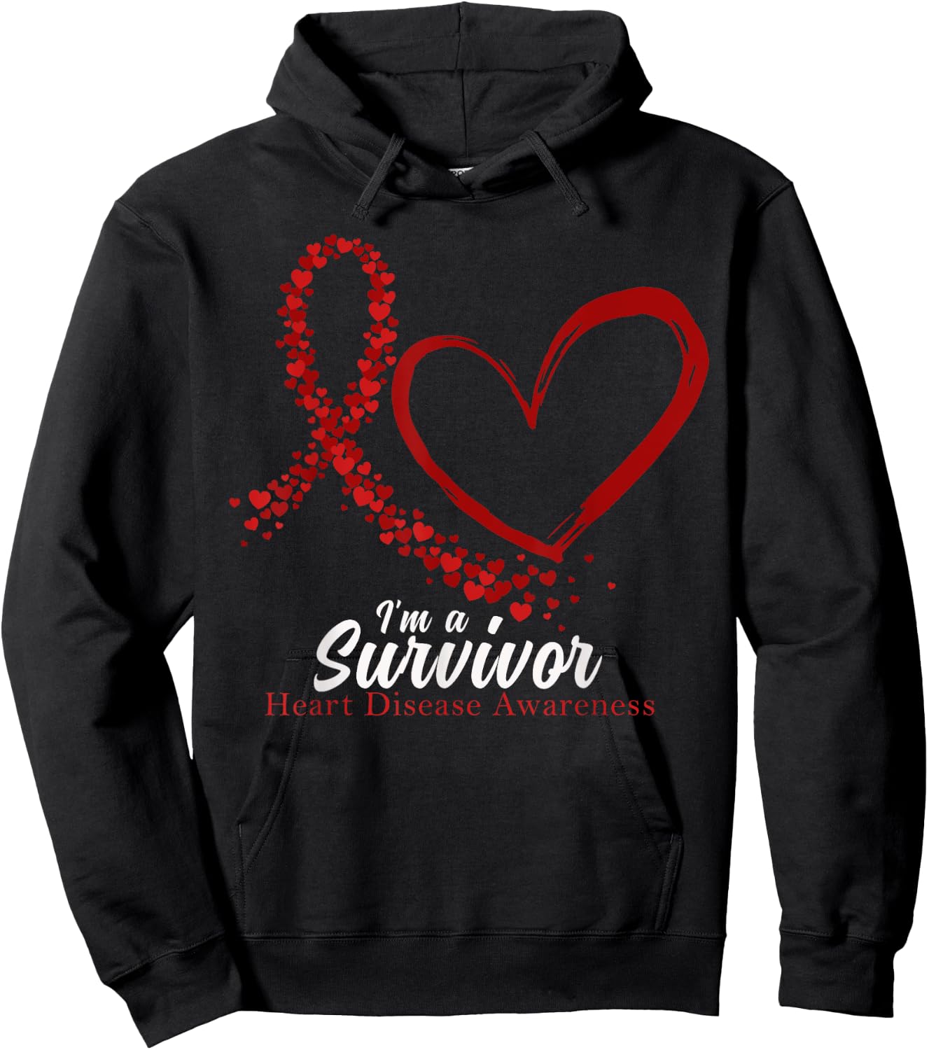 I'm A Survivor Heart Disease Awareness Month Hoodie - Hoodie | Black