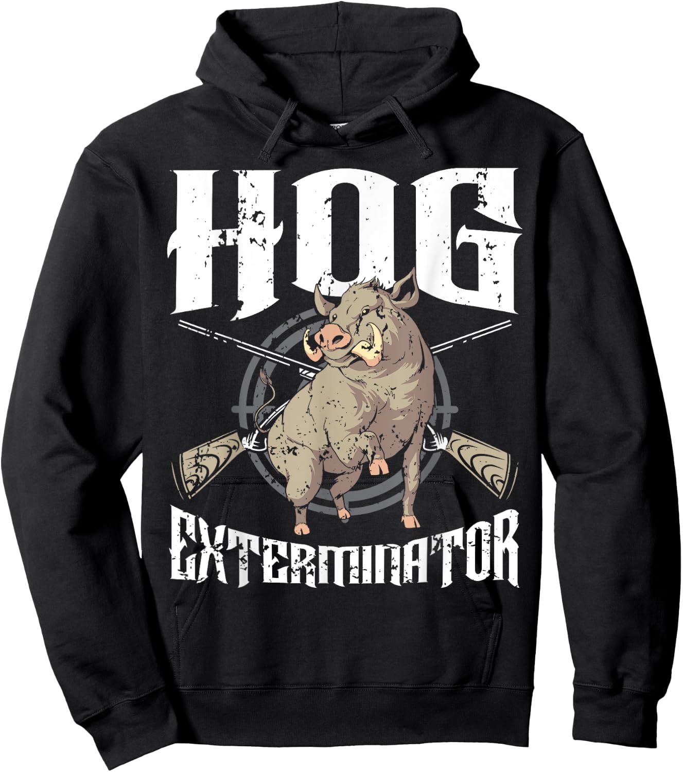Hog Exterminator Wild Hog Boar Hunter Hog Hunting Hoodie - Hoodie | Black