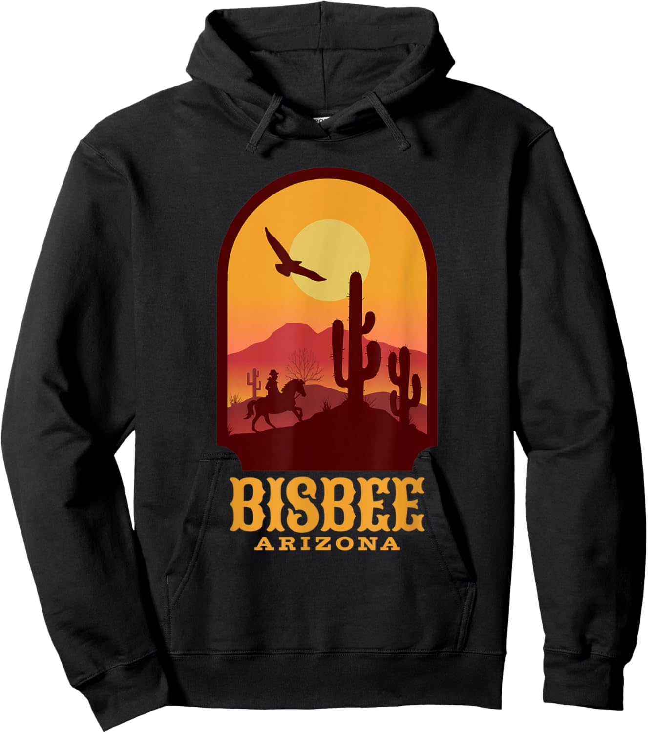 Yellow Sunset in Bisbee Arizona Hoodie - Hoodie | Black