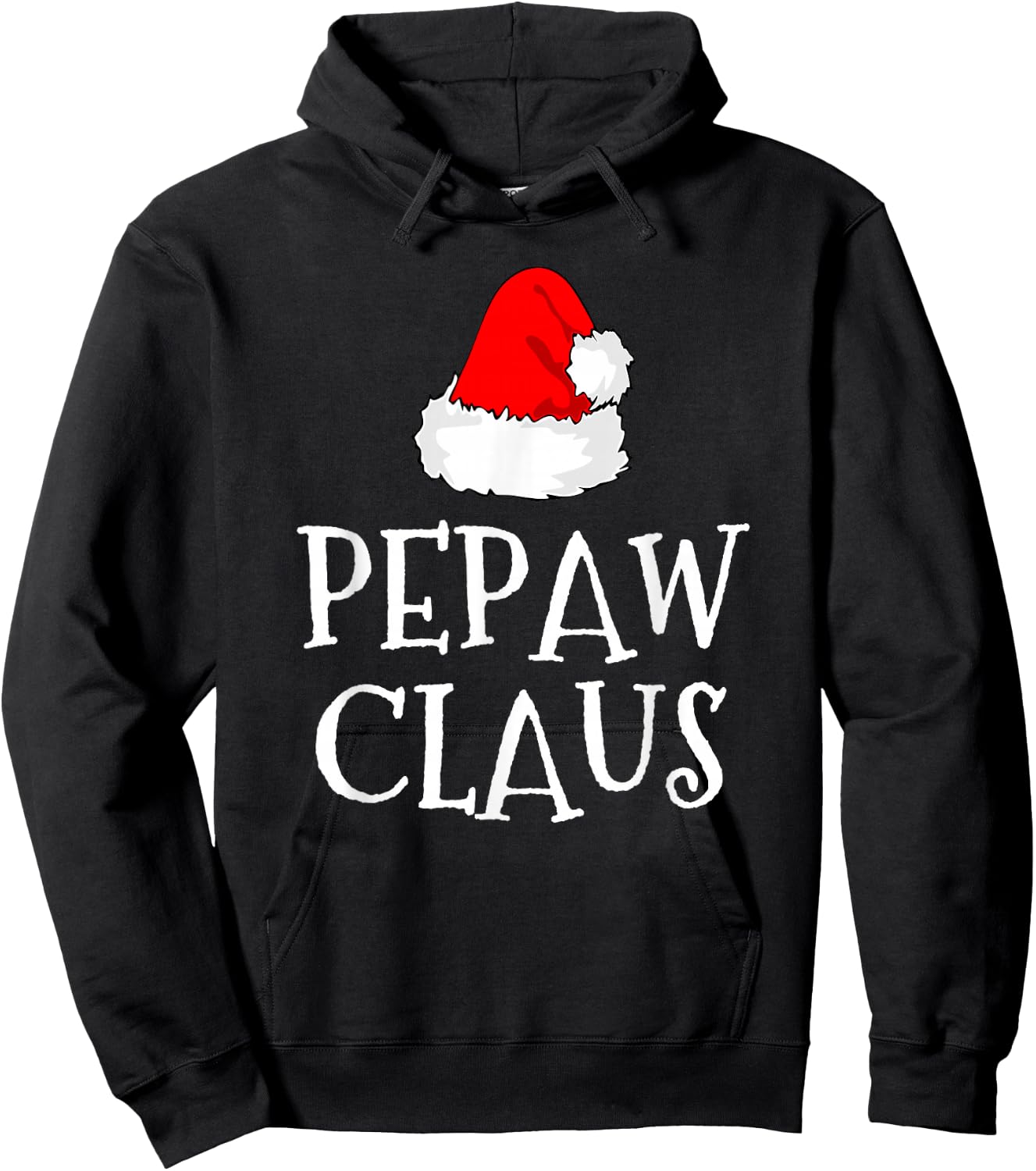 Pepaw Claus Christmas Santa's Pajama Family Matching Hoodie - Hoodie | Black