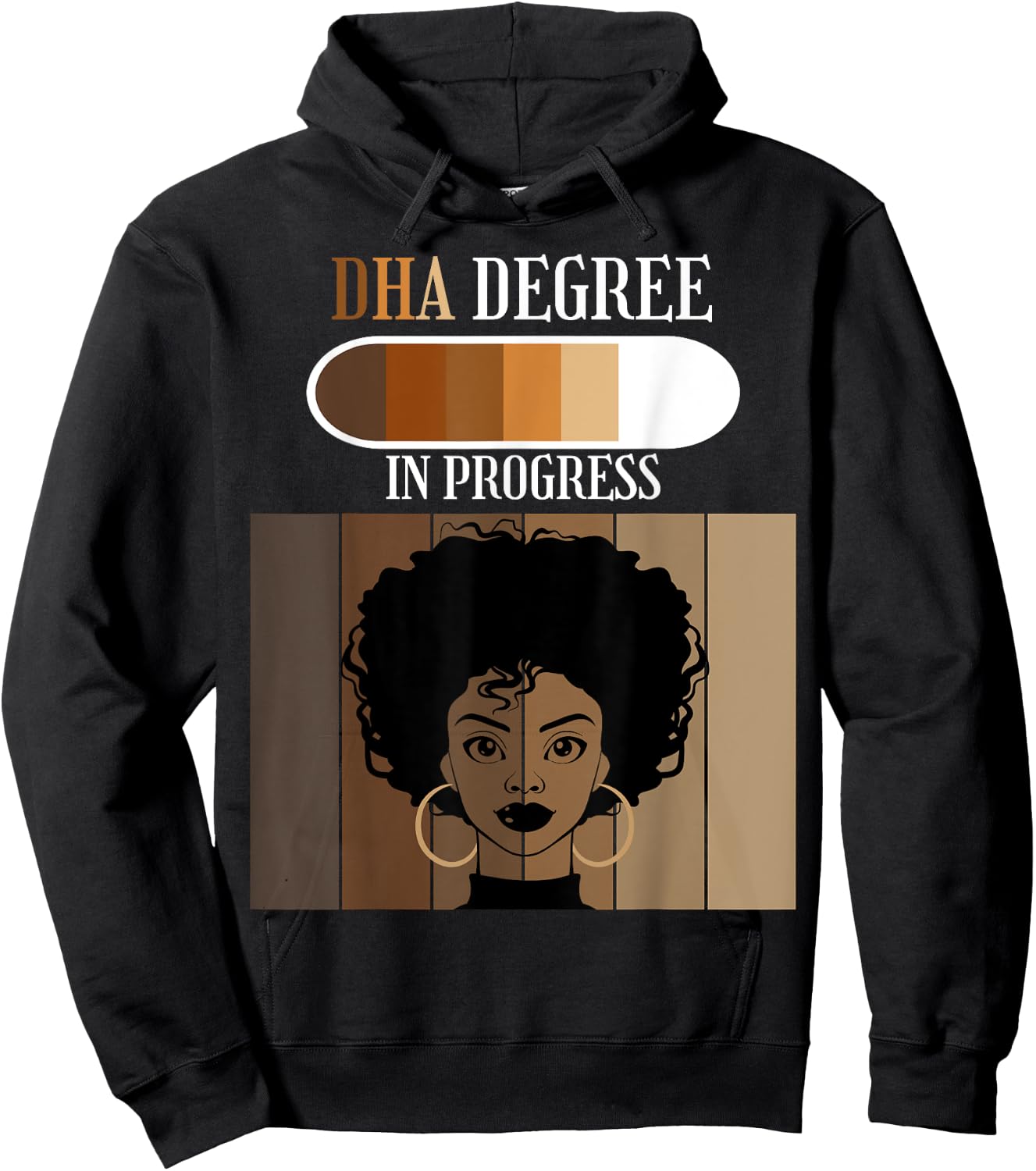 DHA In Progress Doctoral Candidate Student Black Afro Hoodie - Hoodie | Black