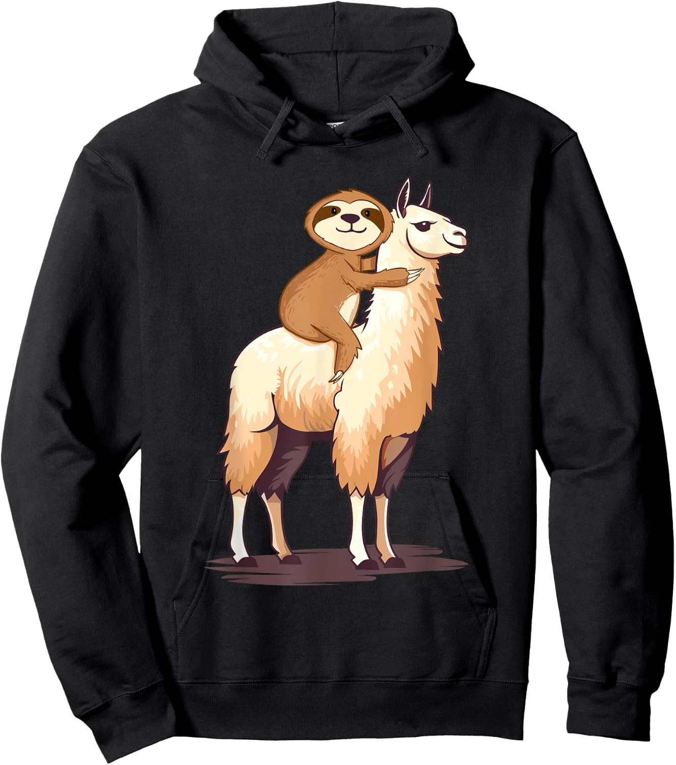 Riding Sloth - Wildlife Llama Animal Nature Lover Zookeeper Hoodie - Hoodie | Black