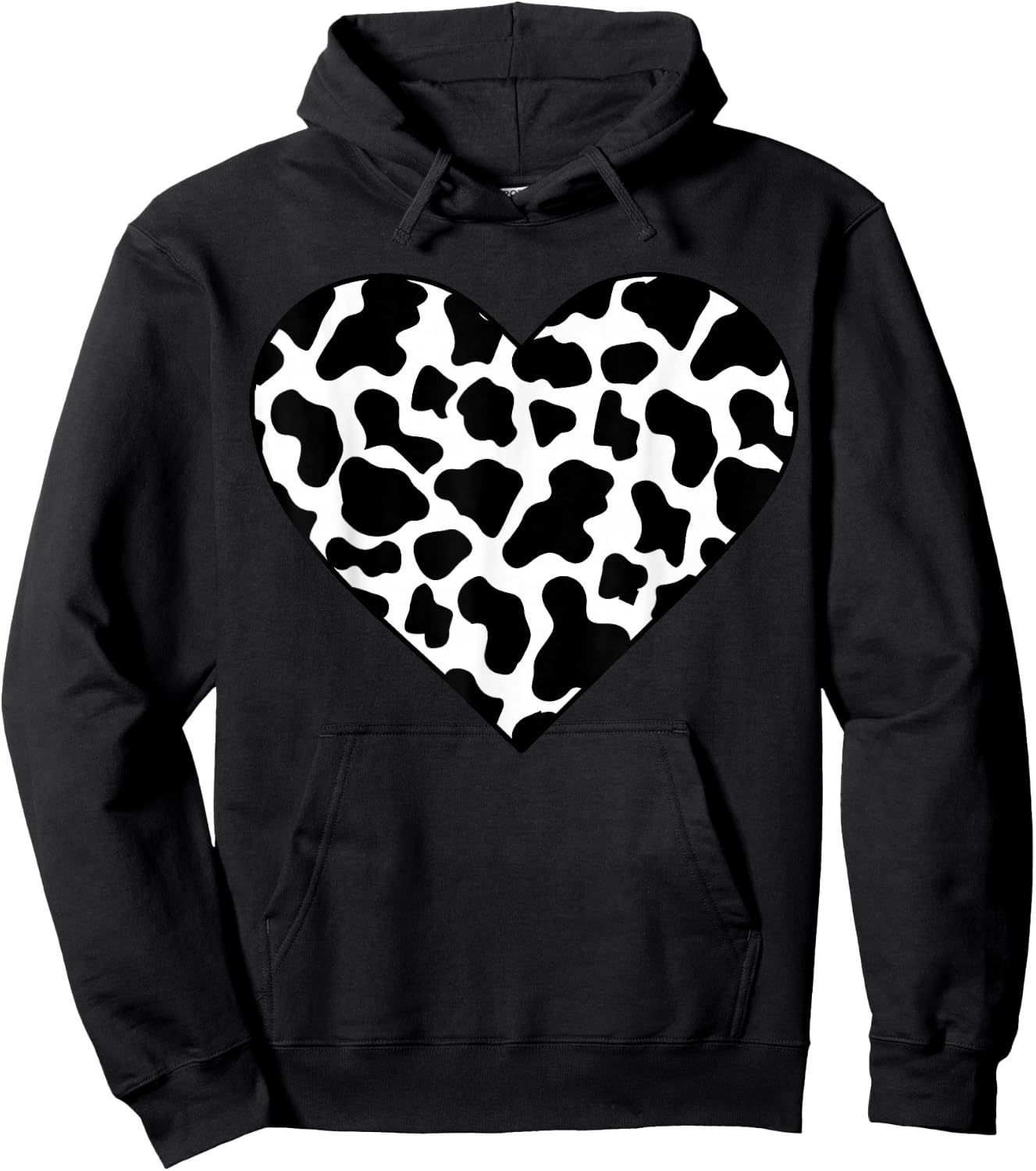 Cow-Print Heart T Shirt Women Heifer Farm Mom Mothers Day Hoodie - Hoodie | Black