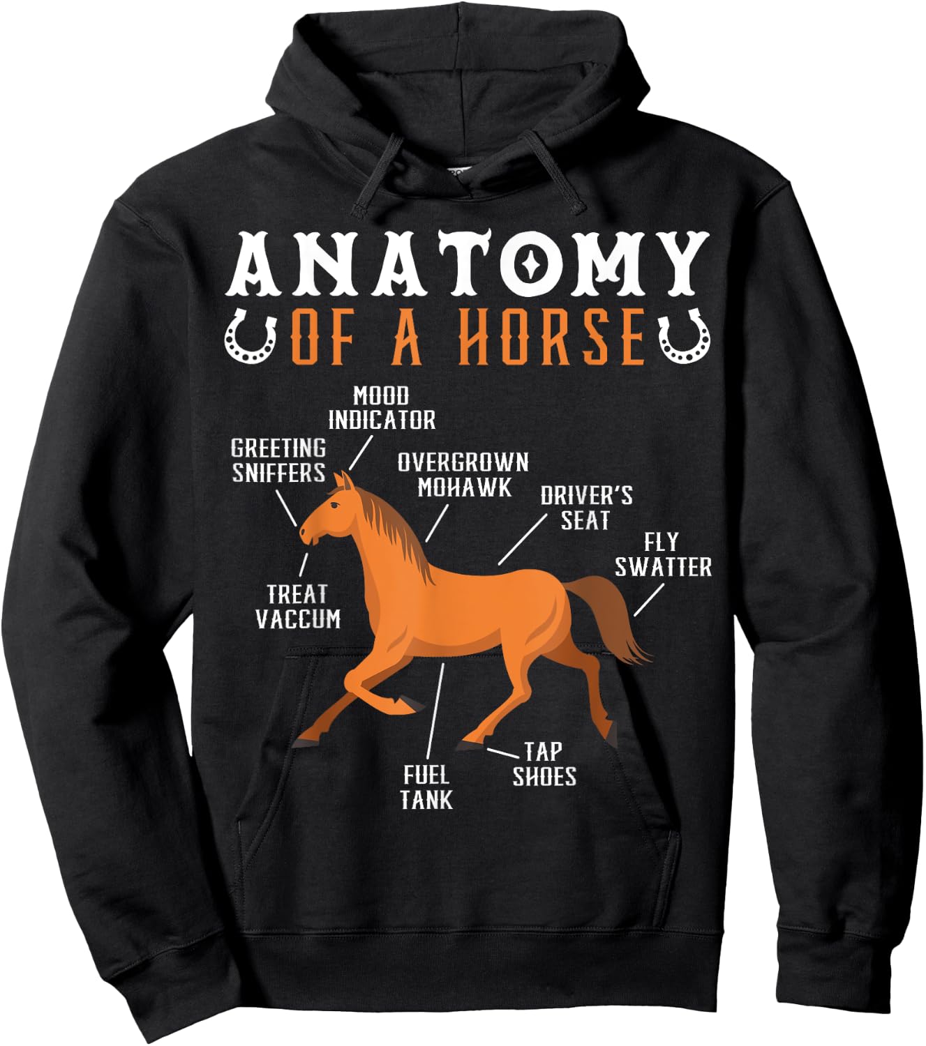 Equestrian Riding Anatomy Of A Horse Lover Hoodie - Hoodie | Black
