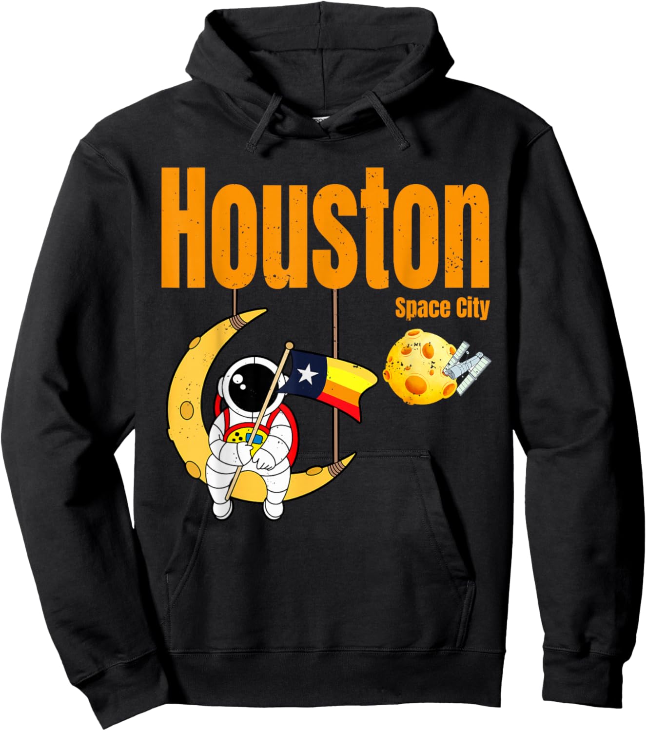 Houston Space City Astronaut Hoodie - Hoodie | Black