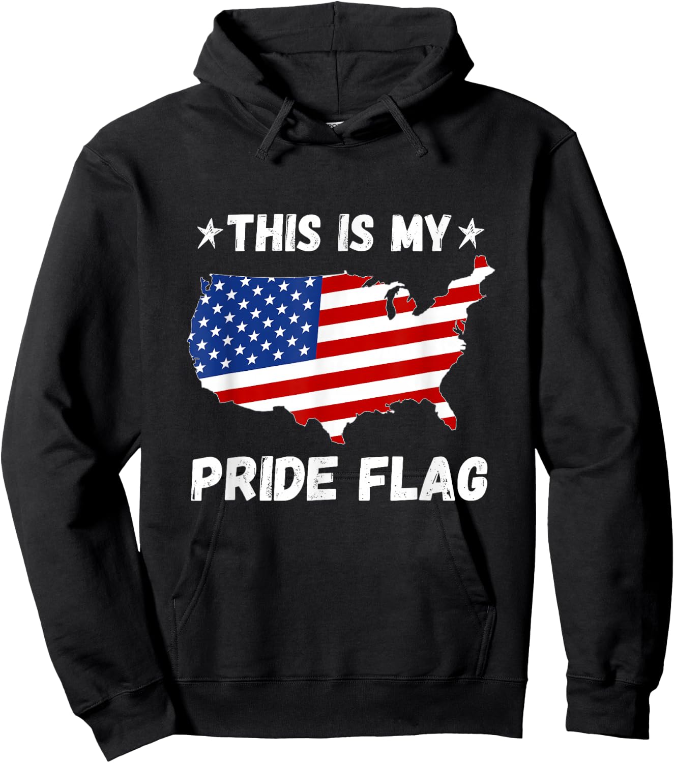 This is My Pride Flag - Patriotic America USA 4th of July Hoodie - Hoodie | Black