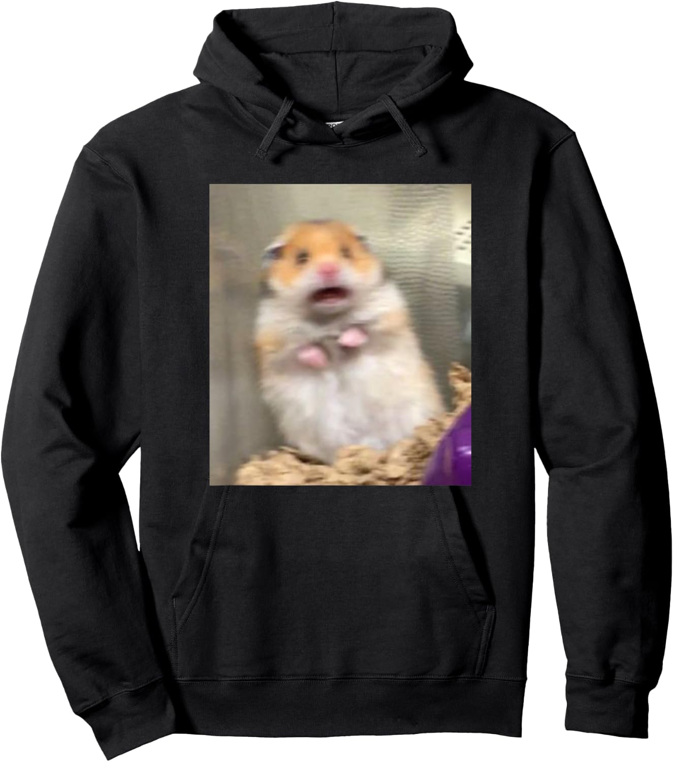 Scared Hamster Meme Funny Pet Owner Dank Trendy Hoodie - Hoodie | Black