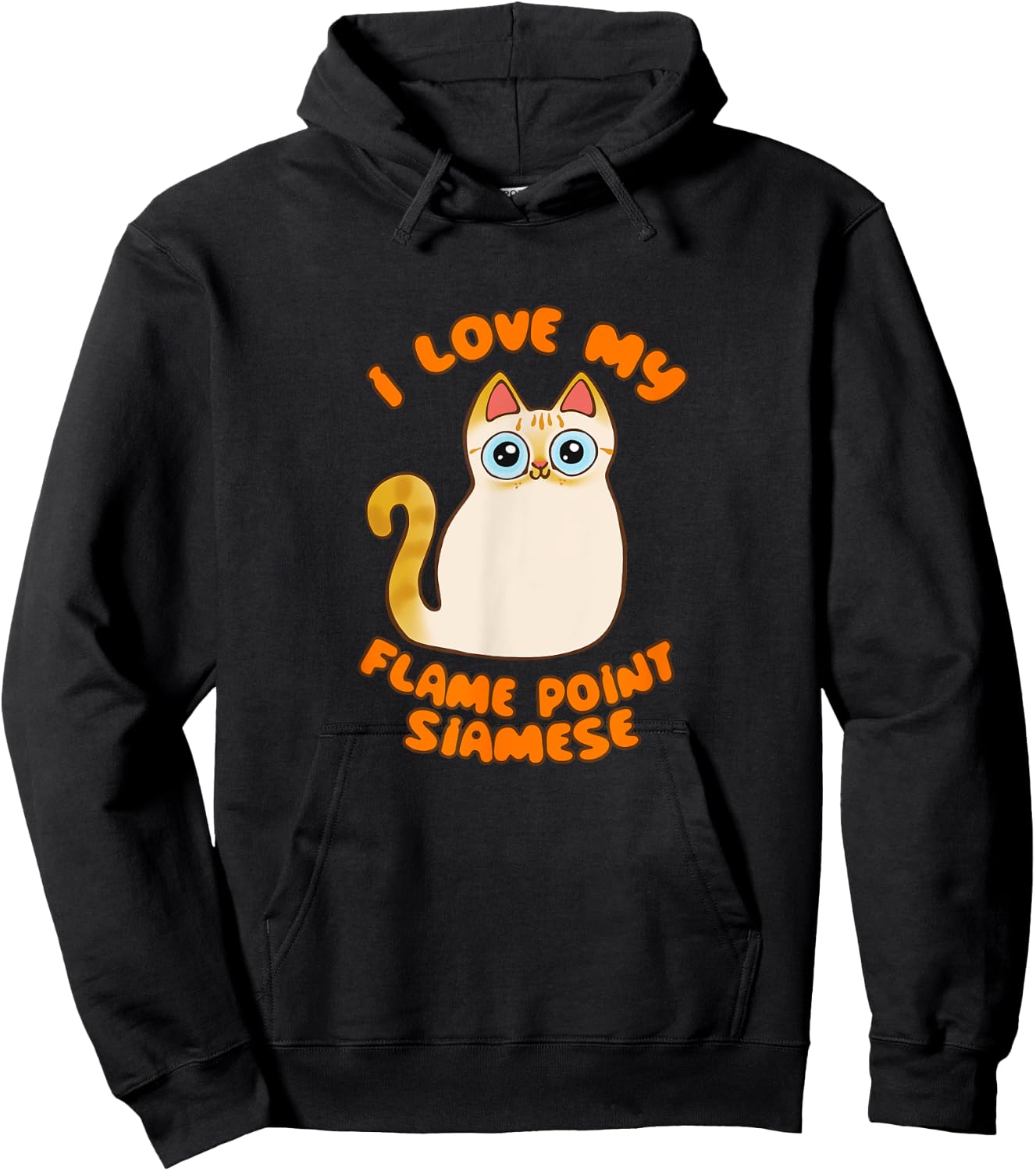 I Love My Flame Point Siamese Cat Cute Cartoon Kitty Kawaii Women Kids Hoodie - Hoodie | Black