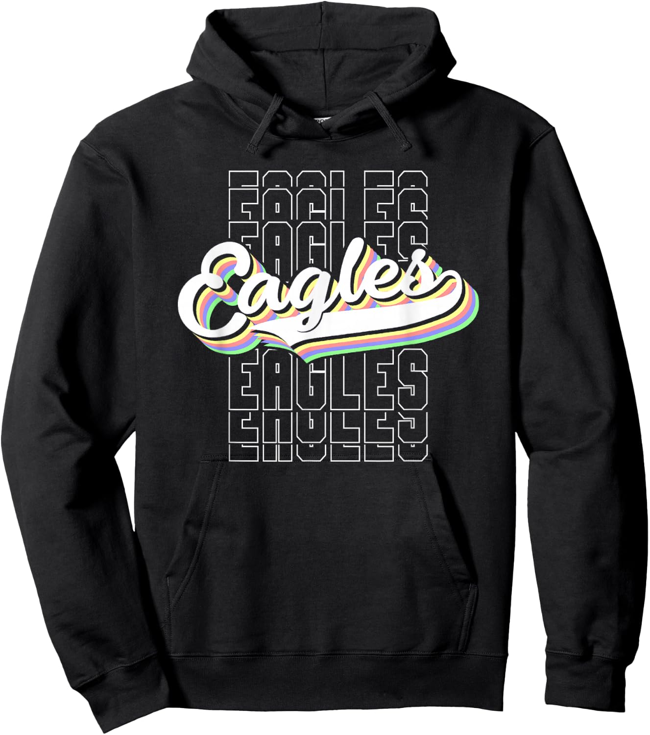 Eagles School Sports Fan Game Day Team Spirit Hoodie - Hoodie | Black