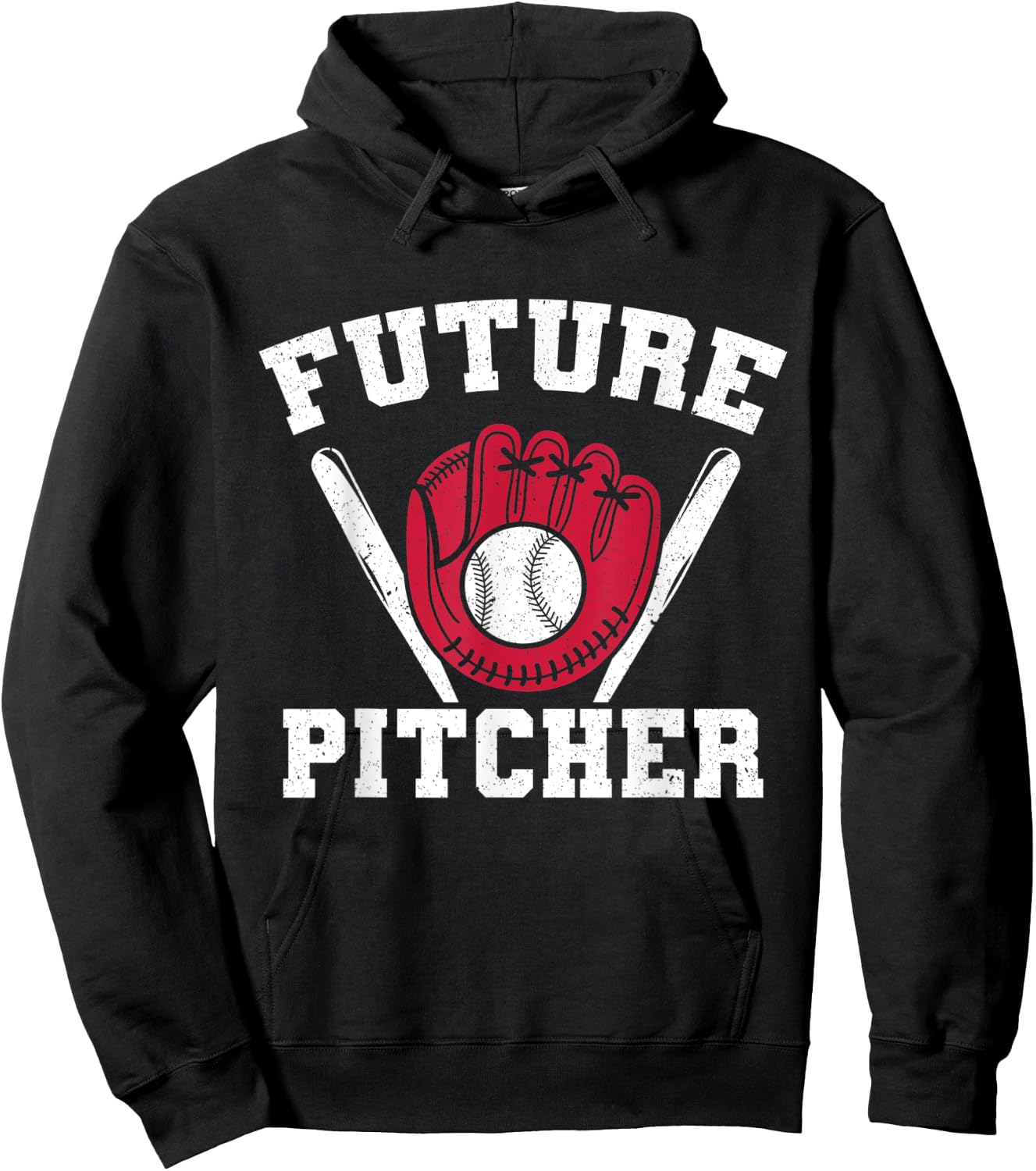 Baseball Bat Future Pitcher Kids Game Baseball Player Hoodie - Hoodie | Black