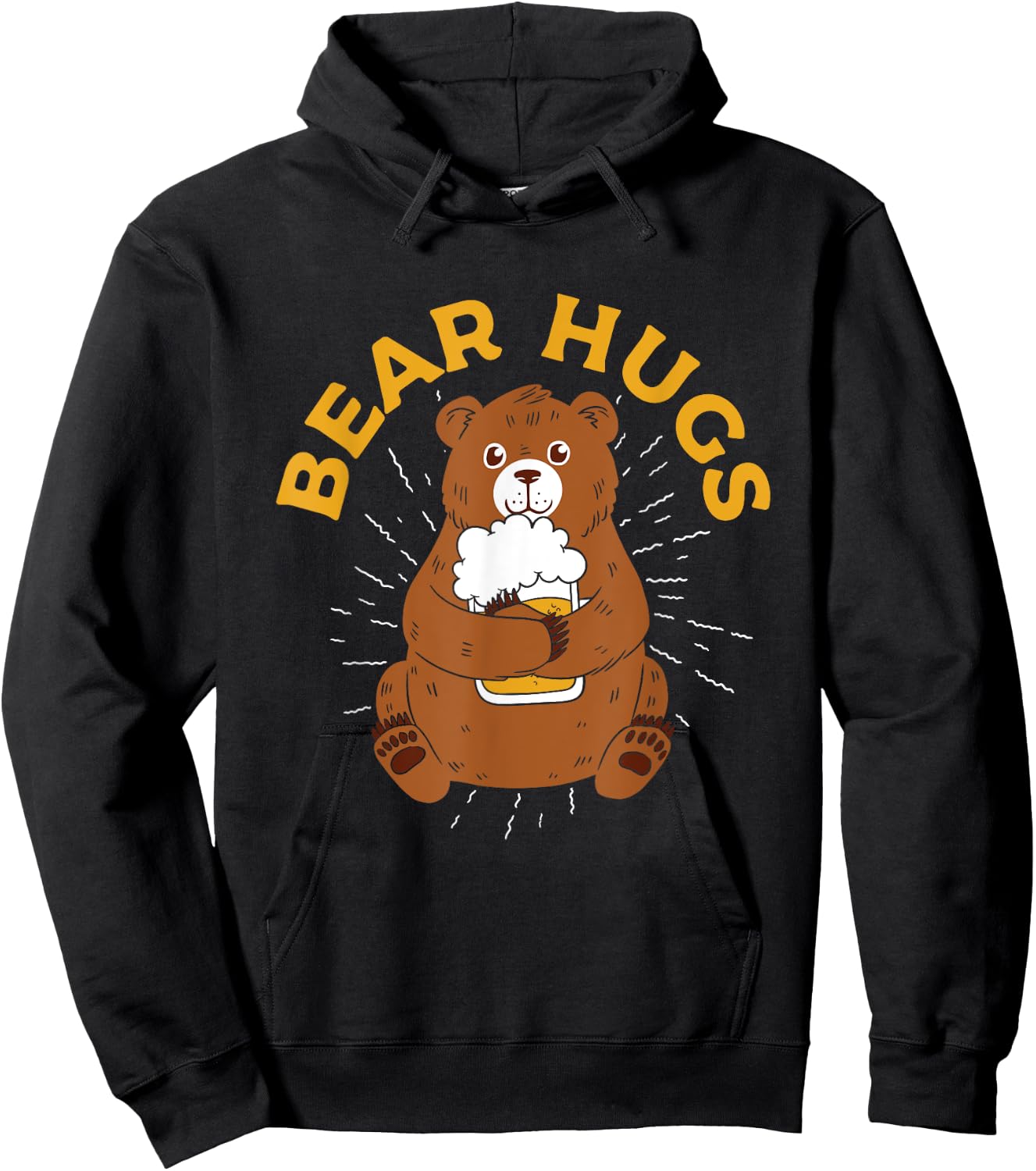 Bear Hugs | Funny Bear Drinking Beer | Craft Beer Lover Hoodie - Hoodie | Black