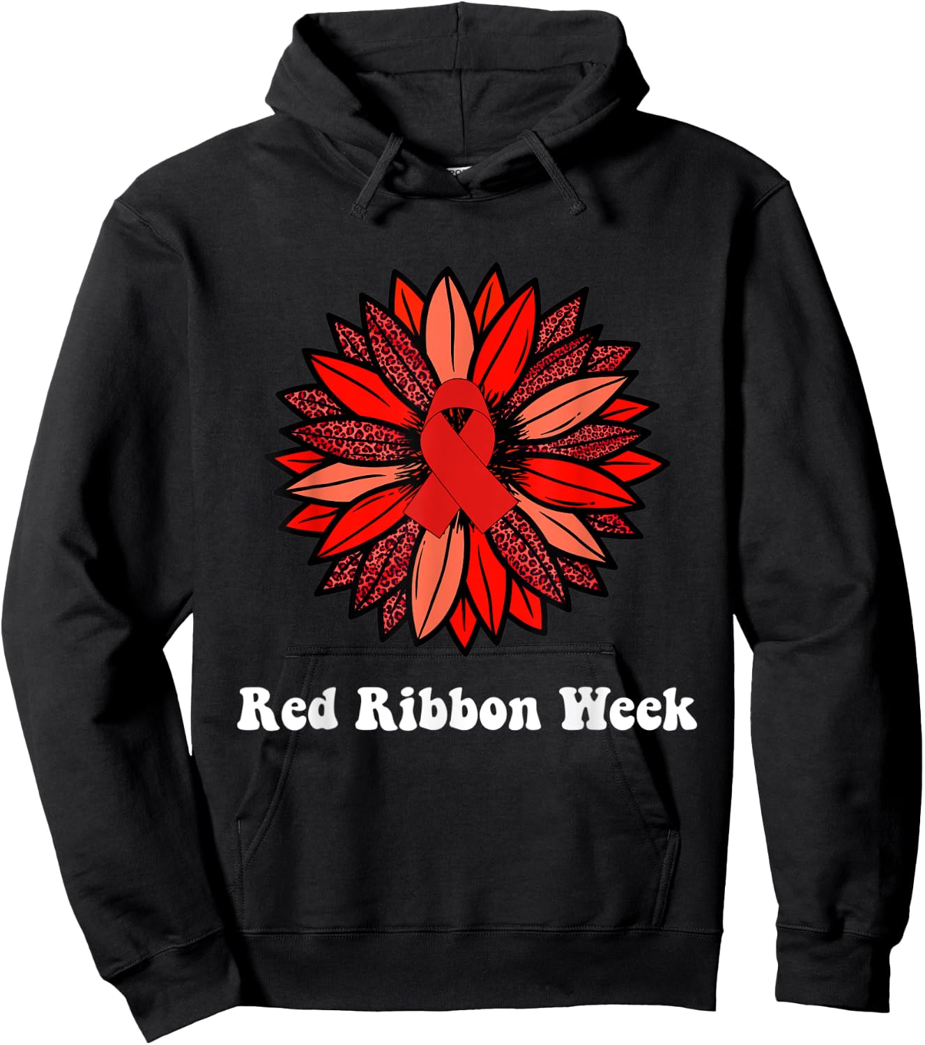 Red Ribbon Week Shirt Red Ribbon Sunflower Red Ribbon Week Hoodie - Hoodie | Black