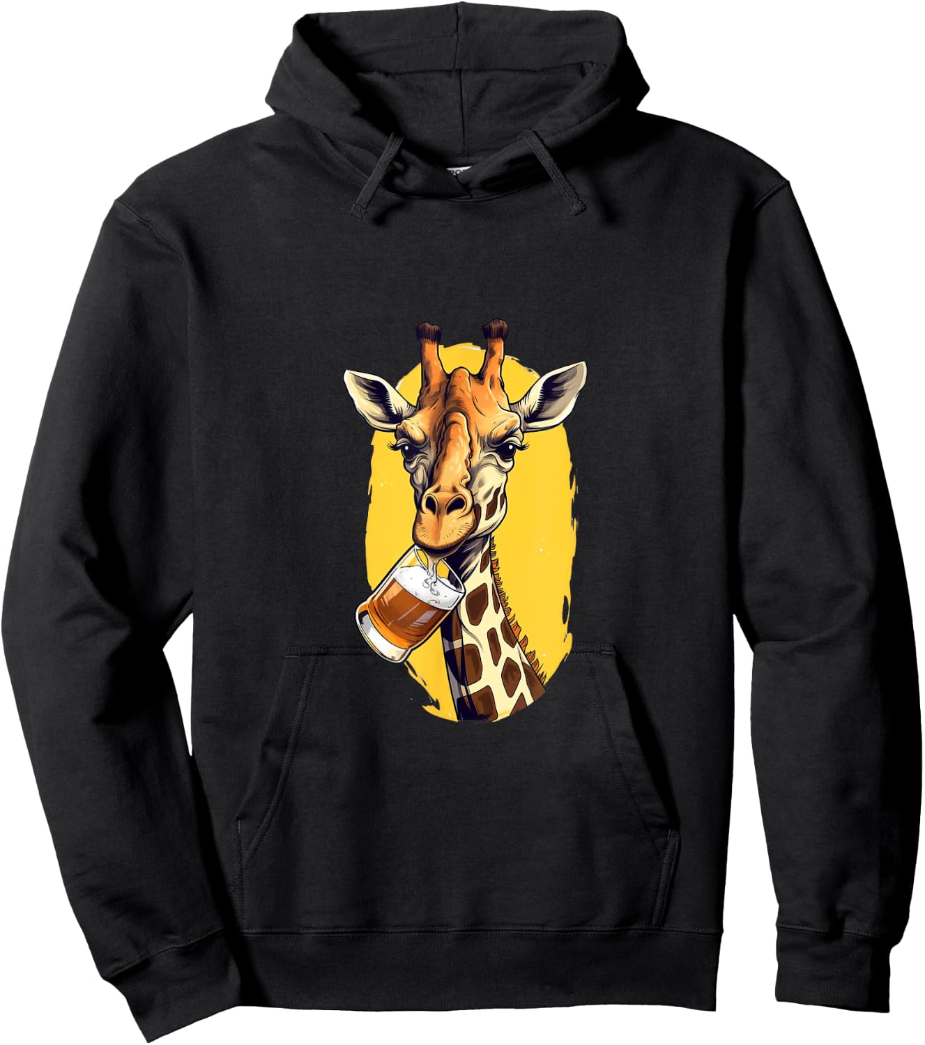 Giraffe Drinking Beer Funny Beer Drinker Safari Zoo Animal Hoodie - Hoodie | Black
