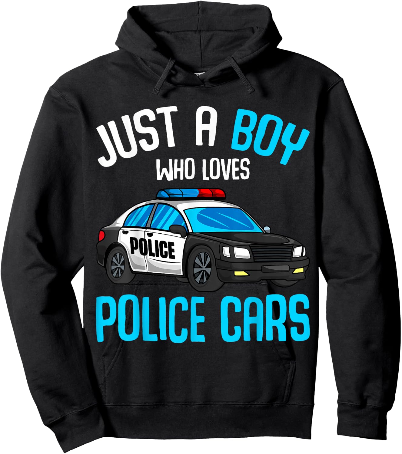 Just a Boy who loves Police Cars Officer Policeman Kids Hoodie - Hoodie | Black