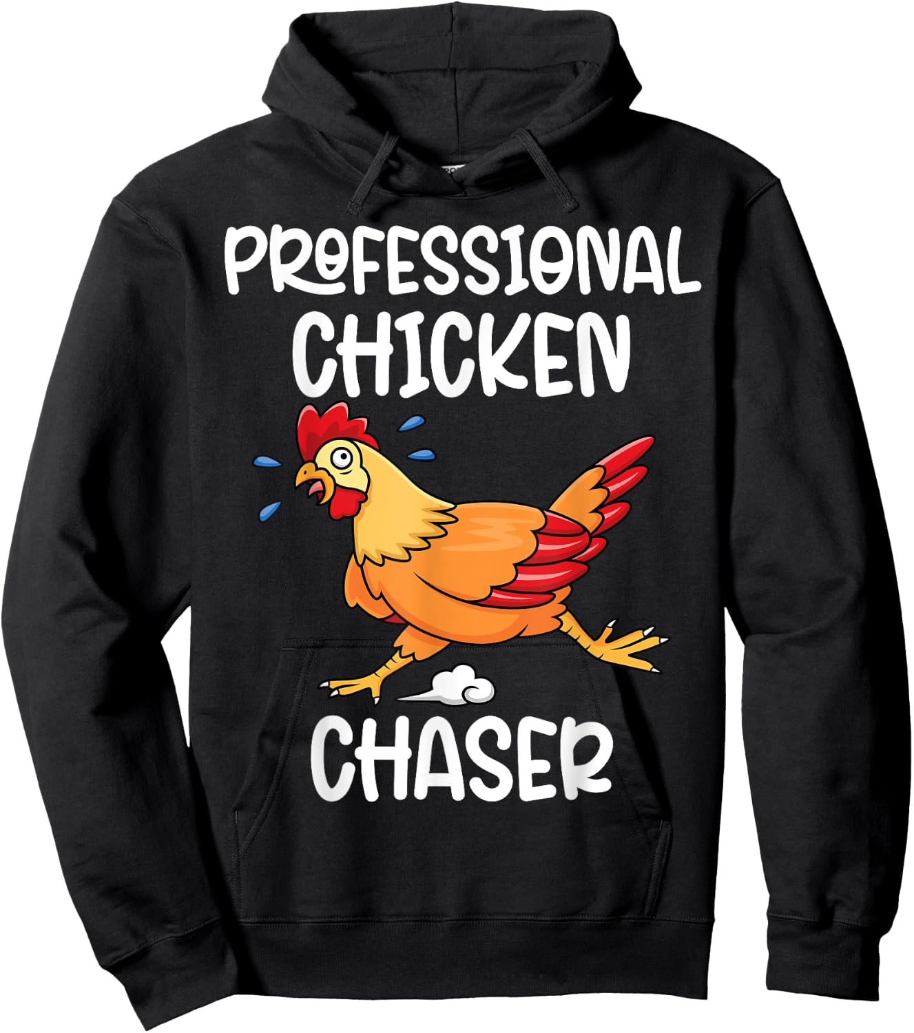 Professional Chicken Chaser Funny Farm Farmer Kids Running Hoodie - Hoodie | Black