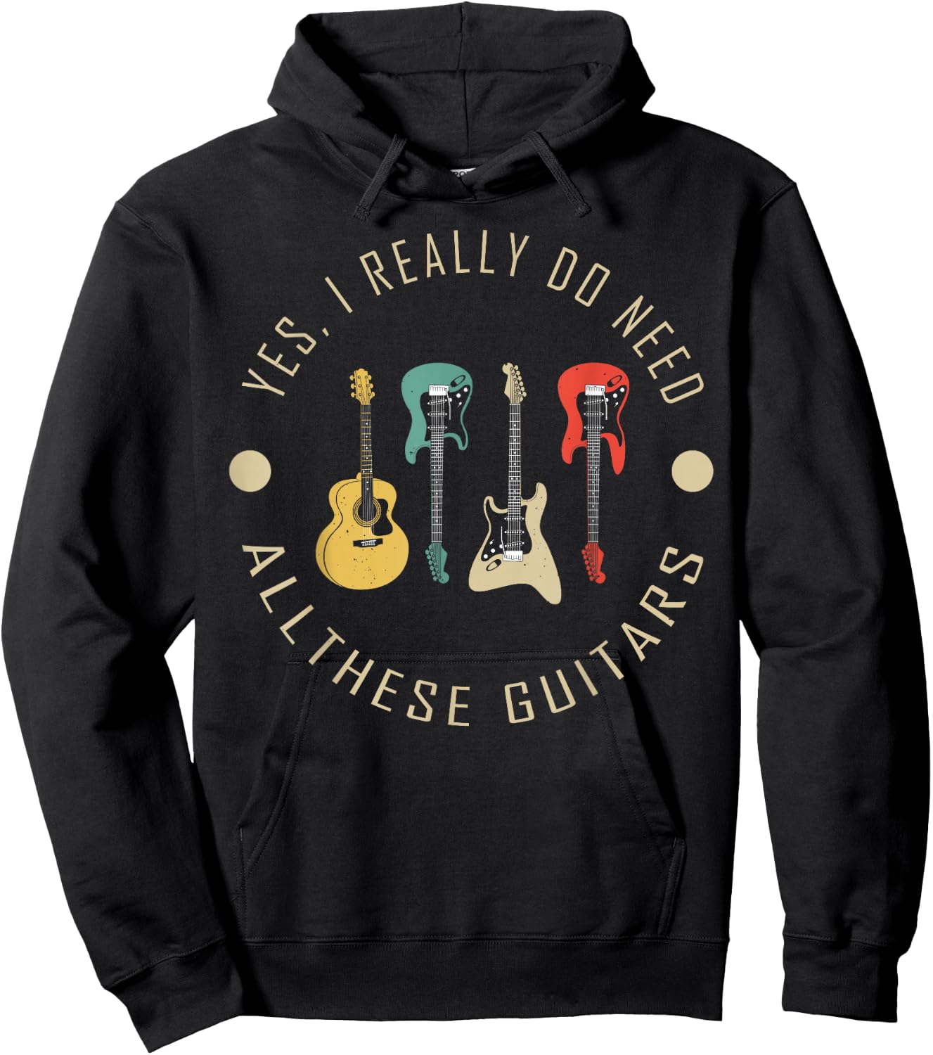 Funny Guitar Player Graphic and Men Guitarist Hoodie - Hoodie | Black