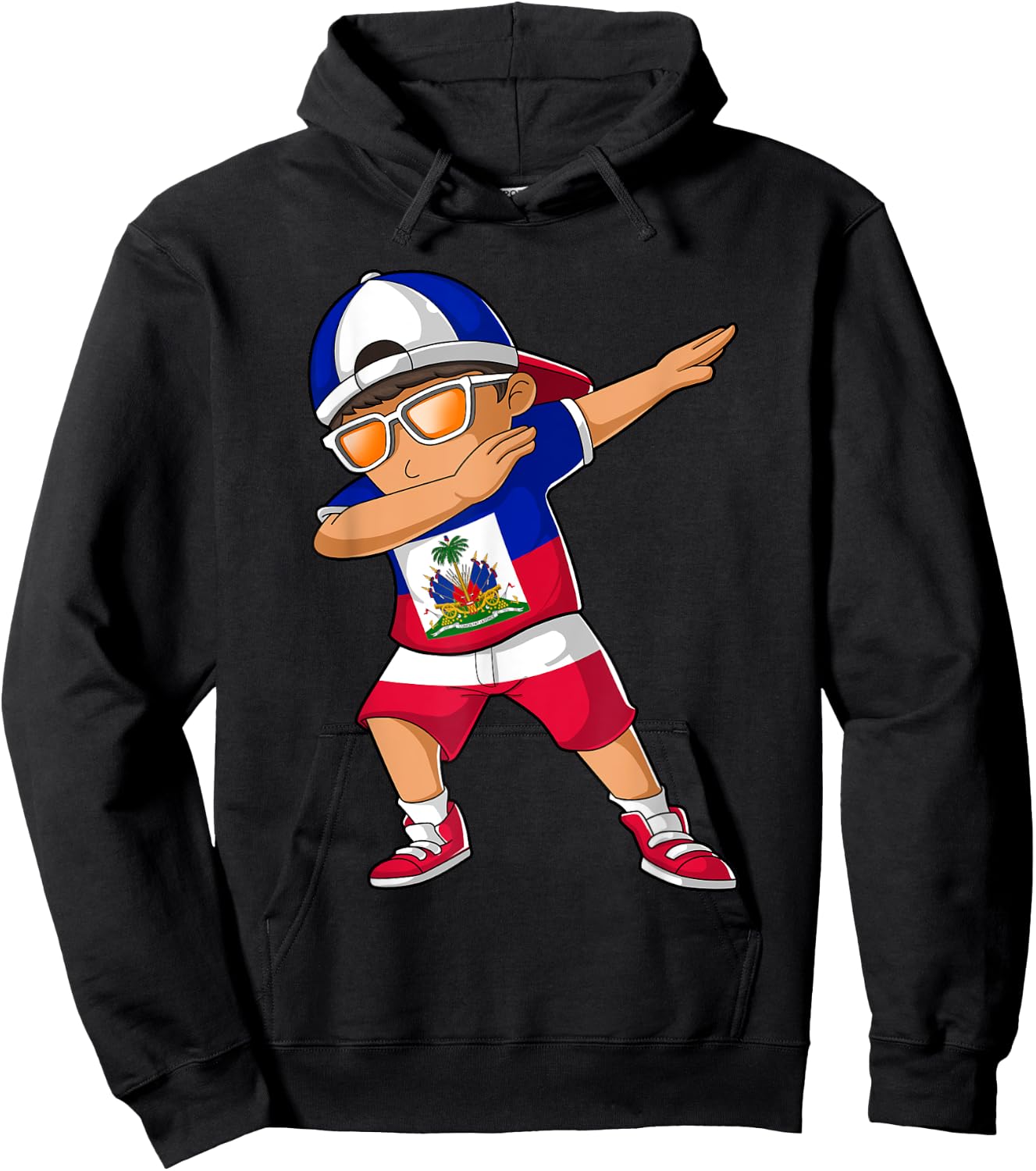 Half Haitian Half Polish Boy Haiti Poland Flag Hoodie - Hoodie | Black