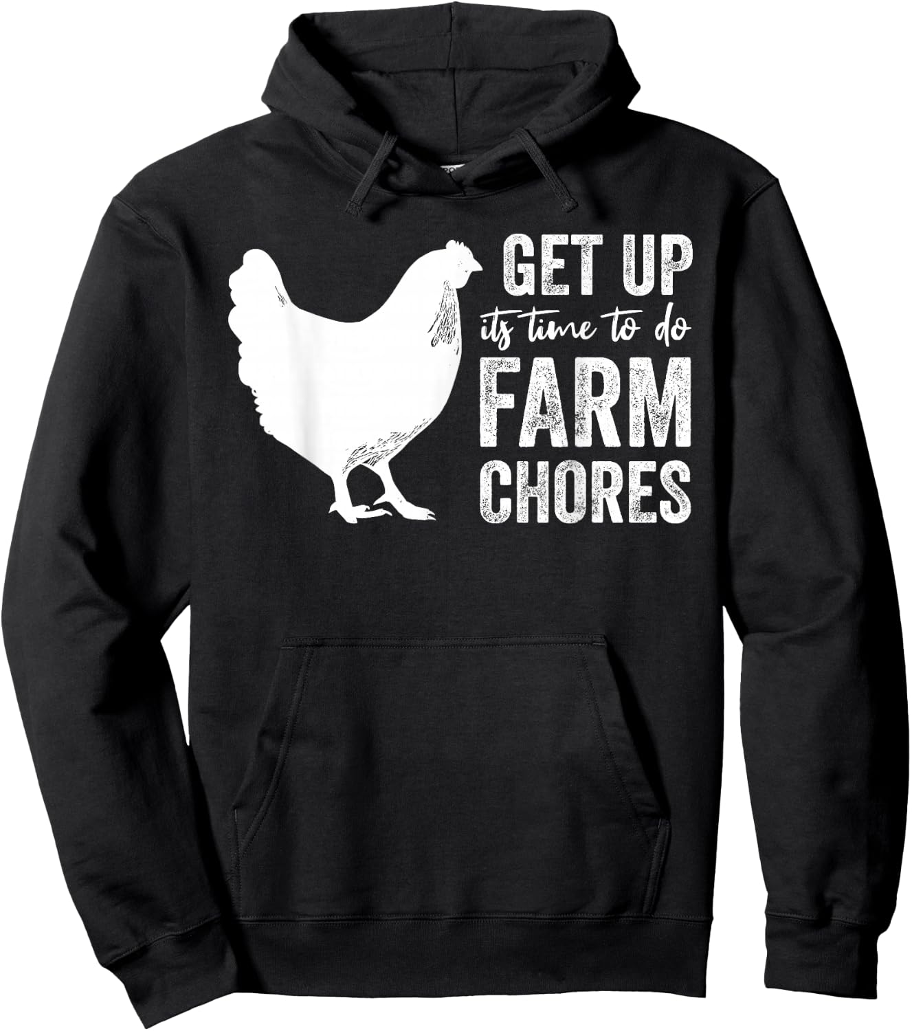 get up its time to do farm chores Funny Chicken mom Hoodie - Hoodie | Black