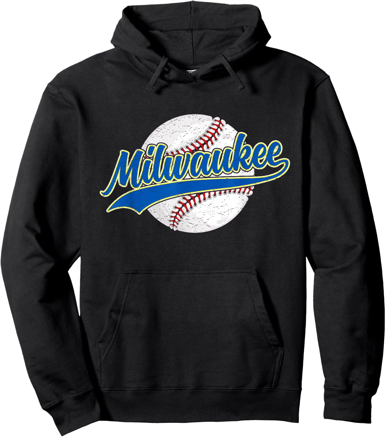 Milwaukee City Vintage Baseball Lover Retro Men Women Hoodie - Hoodie | Black