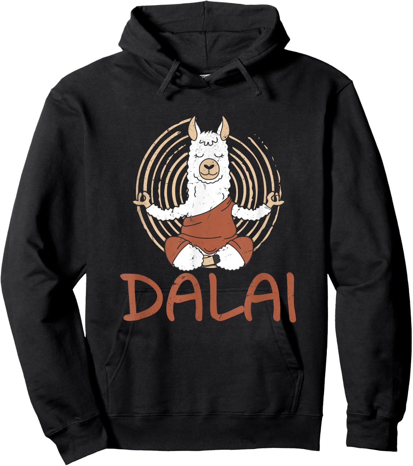 Dalai Lama Llama Does Yoga Meditation With Buddhism Alpaca Hoodie - Hoodie | Black