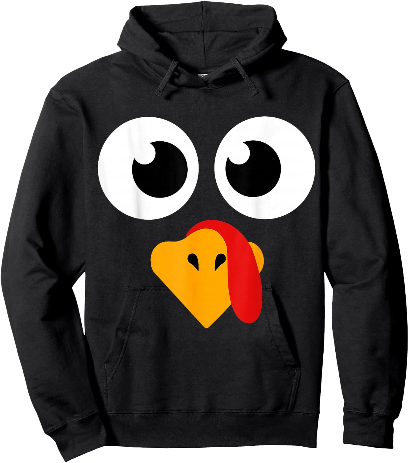 Thanksgiving Shirts Turkey Face Women Kids Men Boys Girls Hoodie - Hoodie | Black