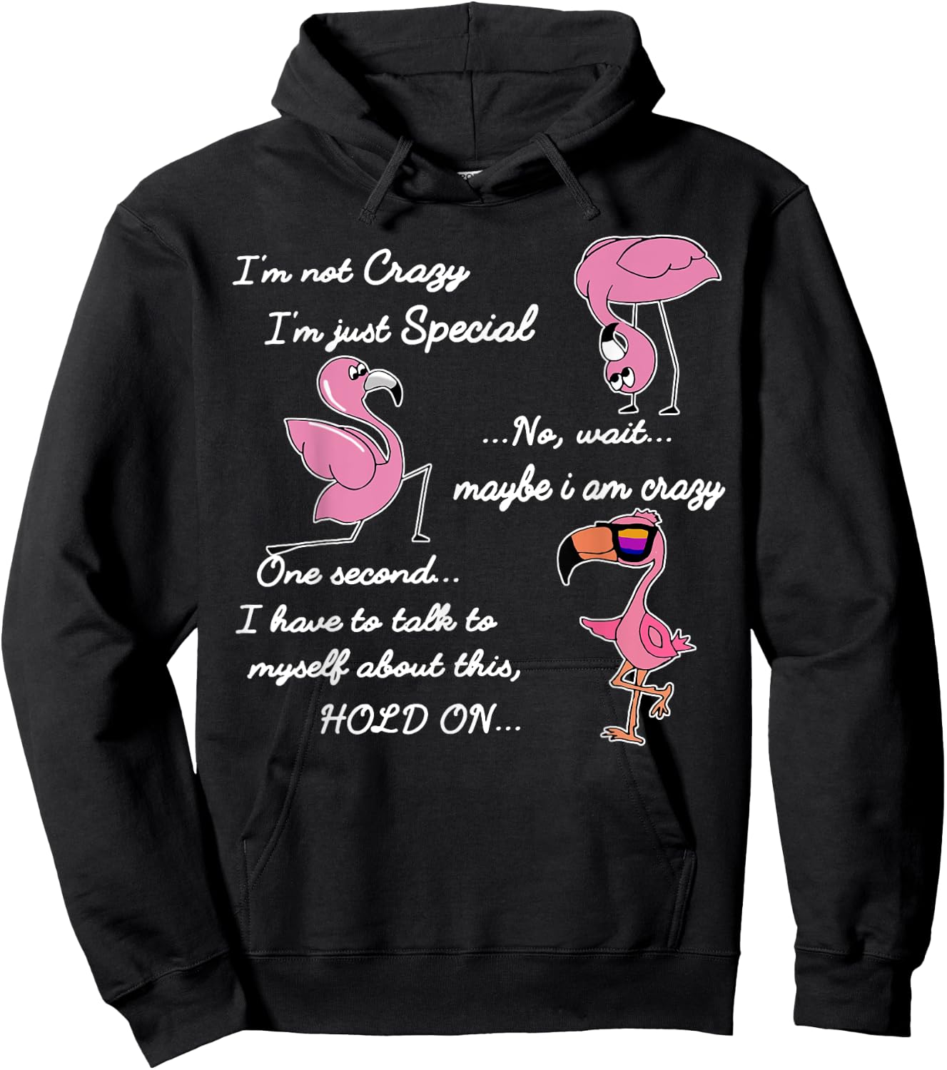 I'm Not Crazy I'm Just Special - Flamingo Hoodie - Hoodie | Black