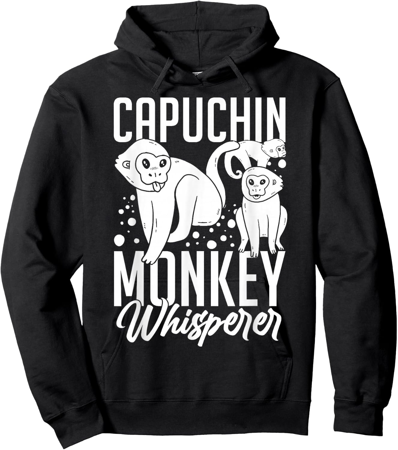Capuchin Monkey Funny Cute Cage Food Animal Hoodie - Hoodie | Black