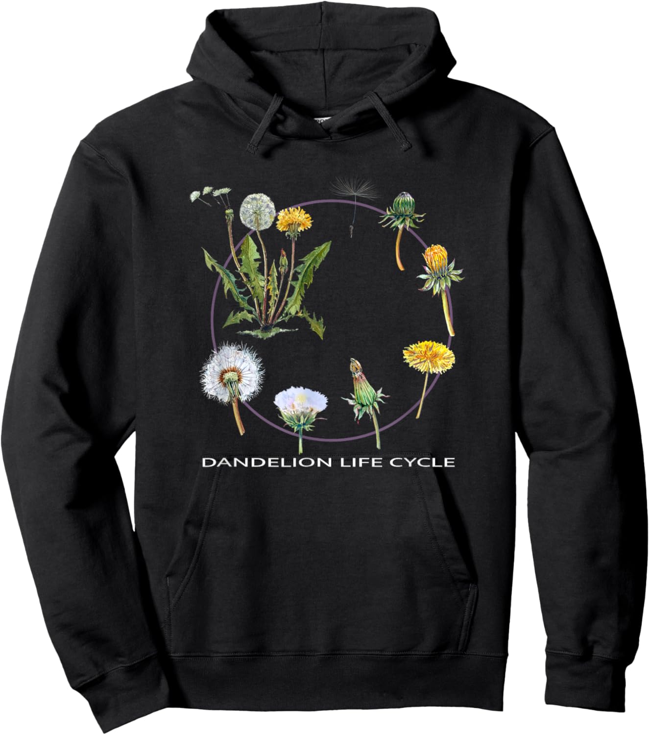 Dandelion Life Cycle Design Gardening Plant Growth Stages Ar Hoodie - Hoodie | Black