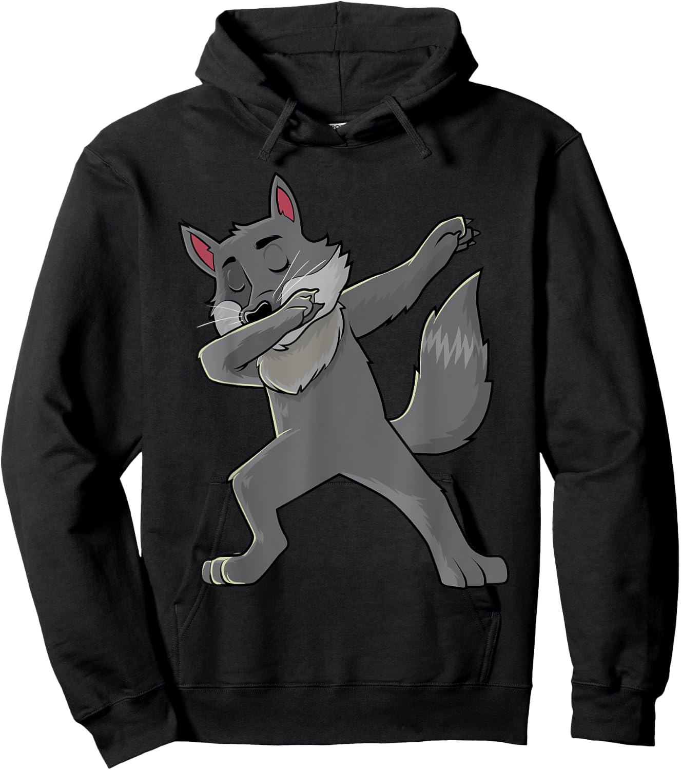 Dabbing Wolf Wolves Animal Lover Men Women Kids Hoodie - Hoodie | Black
