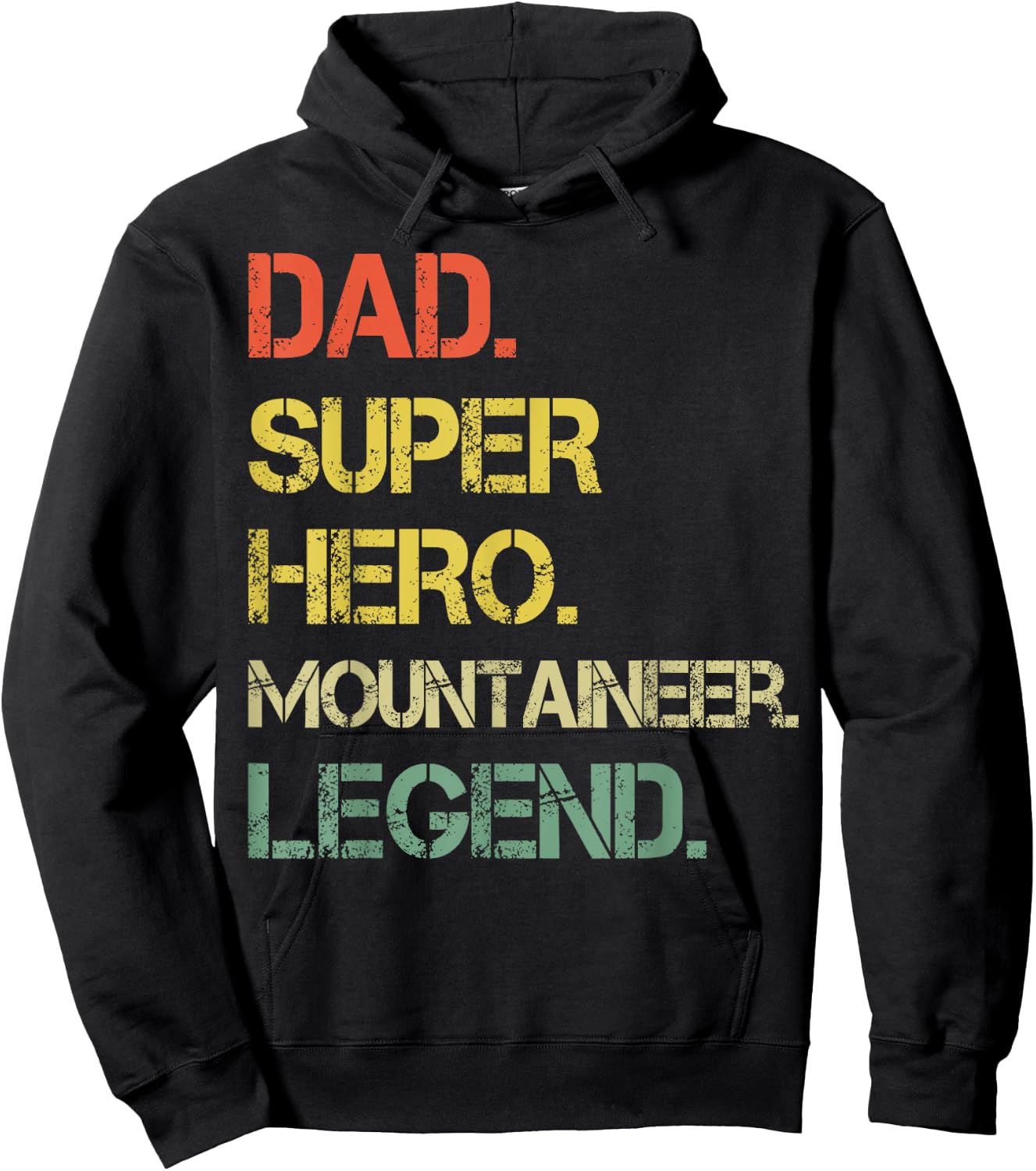 Vintage Style Dad Hero Mountaineer Legend Father's Day Hoodie - Hoodie | Black